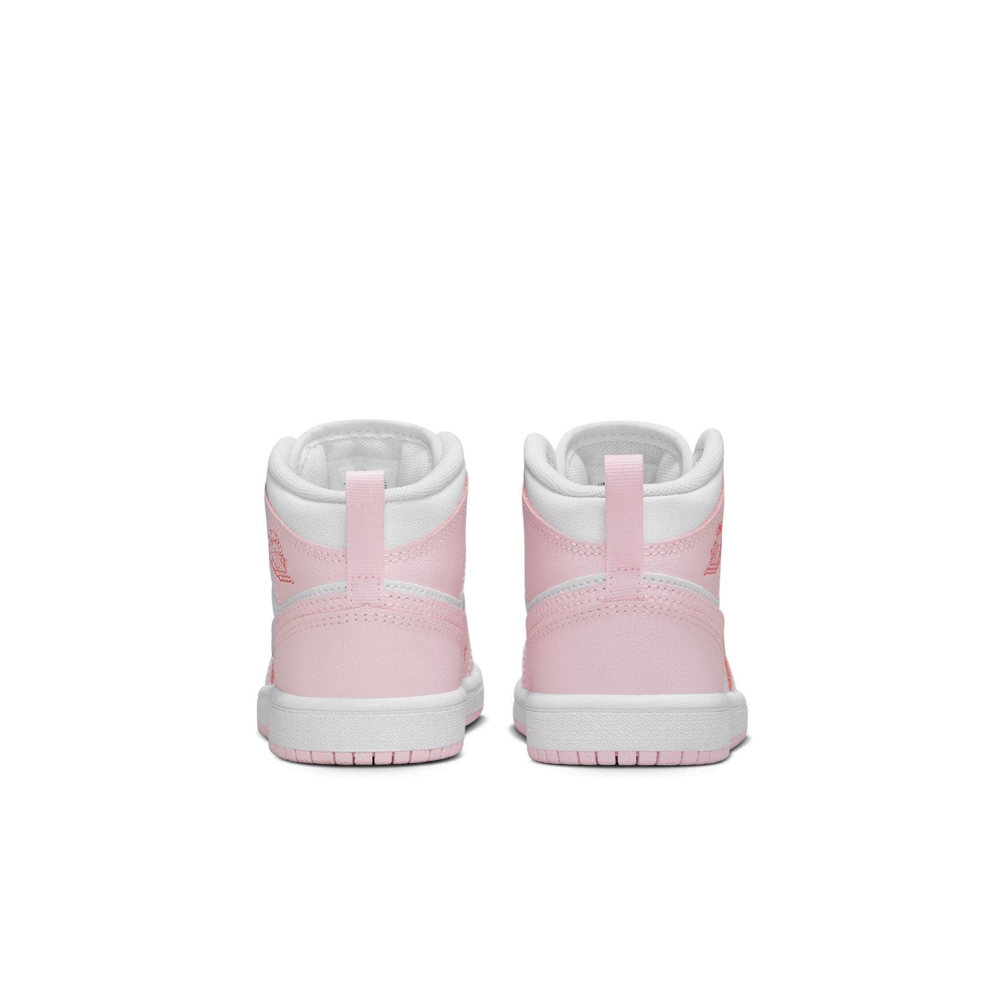 Air Jordan FOOTWEAR Air Jordan 1 Mid "Pink Foam Fire Red" - Preschool