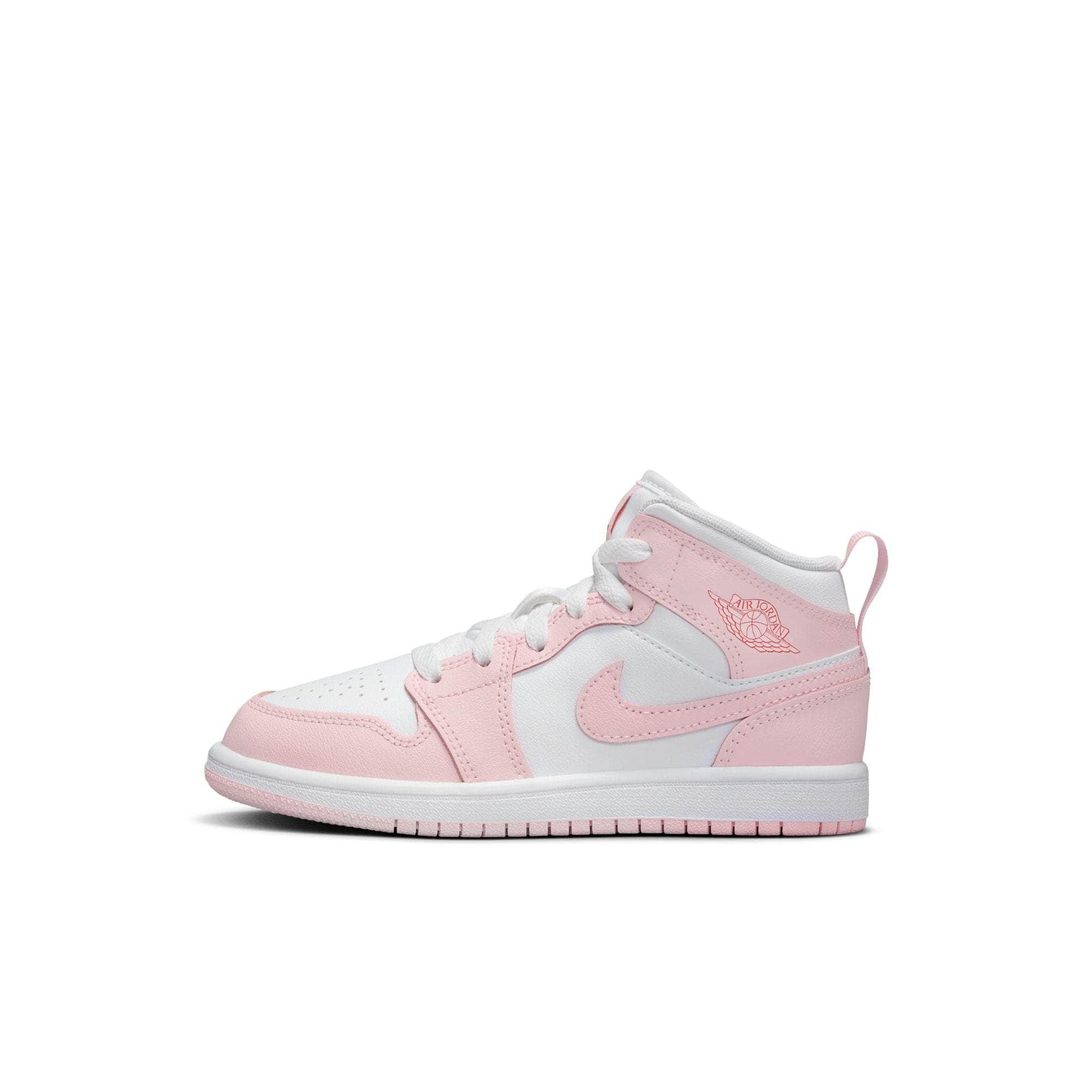 Air Jordan FOOTWEAR Air Jordan 1 Mid "Pink Foam Fire Red" - Preschool