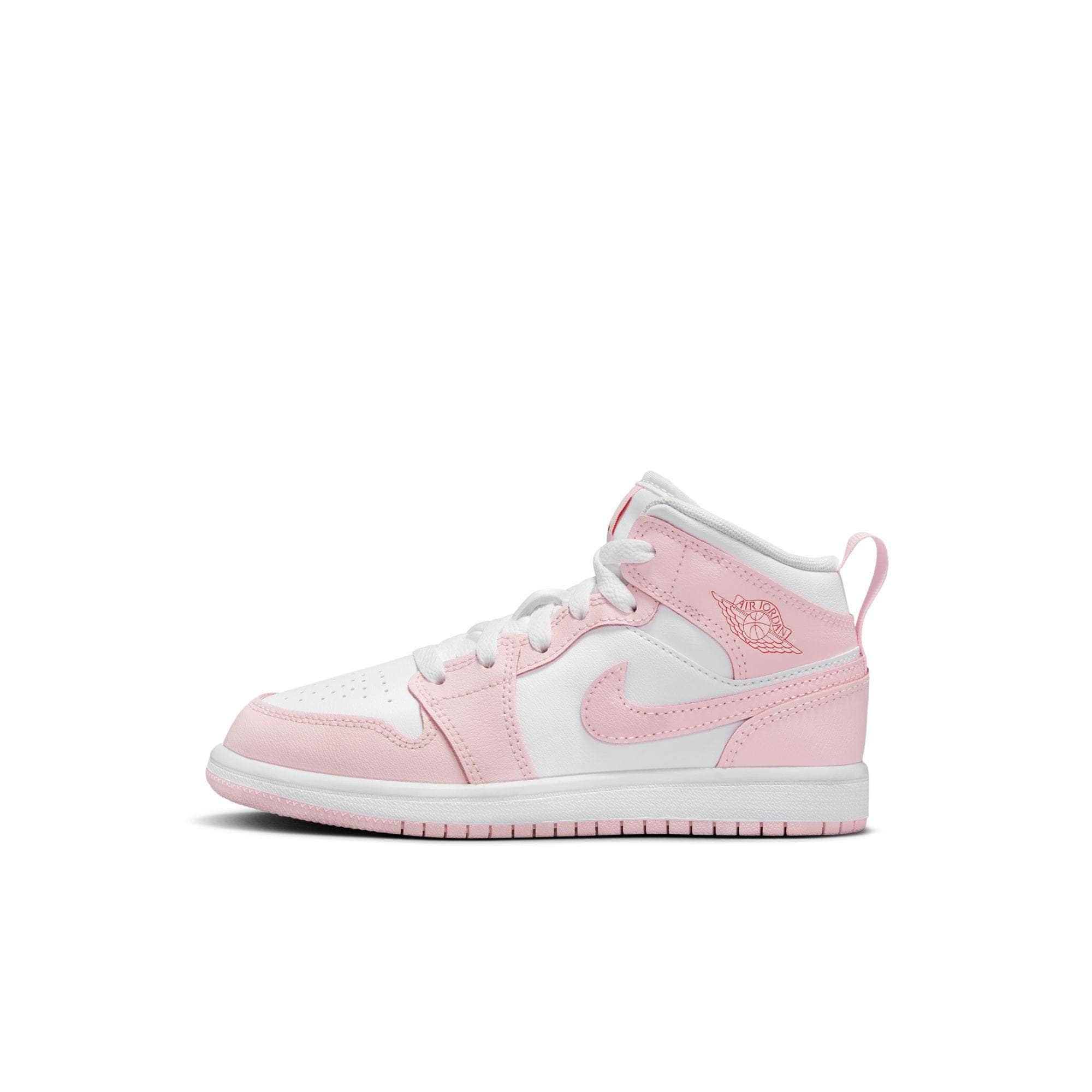 Air Jordan FOOTWEAR Air Jordan 1 Mid "Pink Foam Fire Red" - Preschool