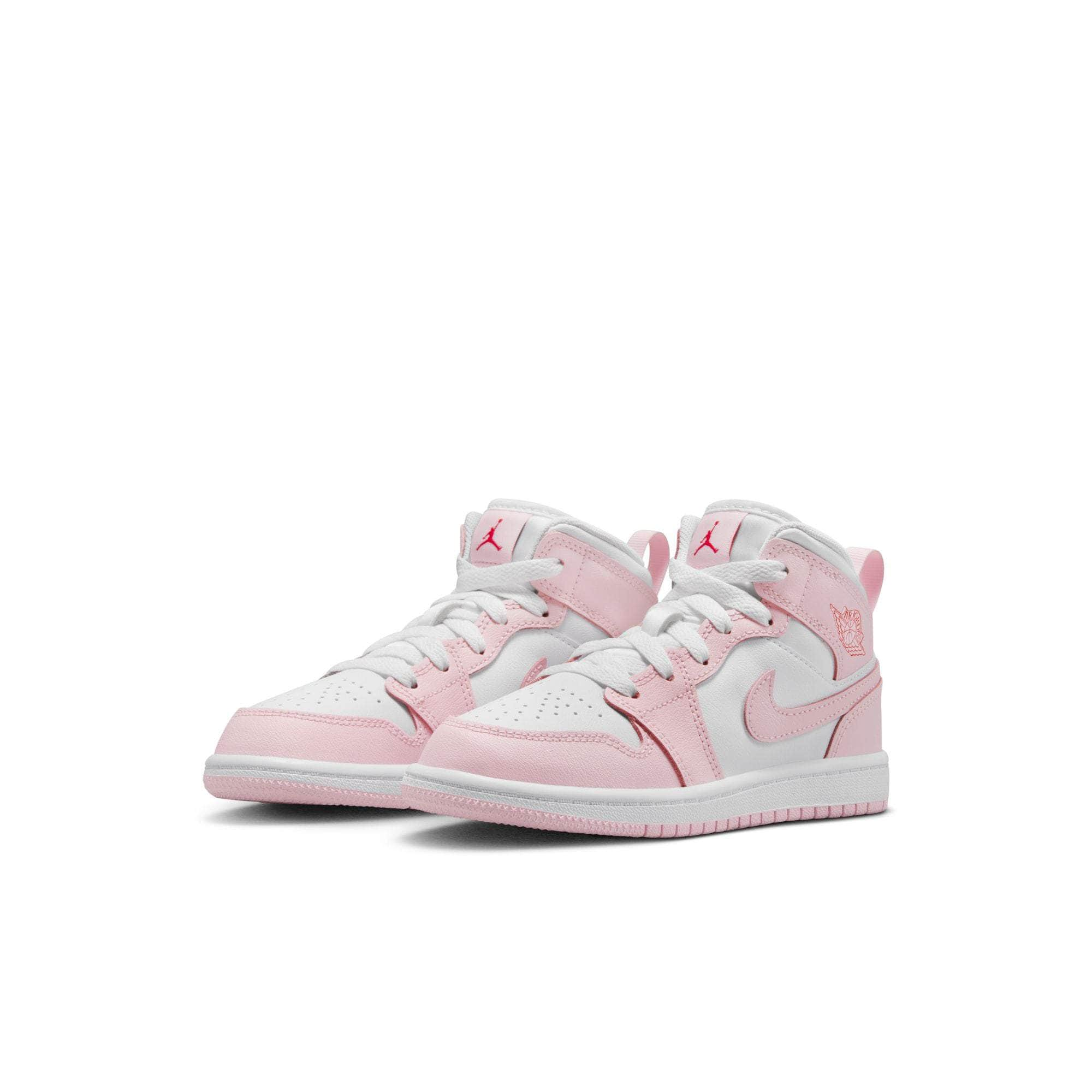 Air Jordan FOOTWEAR Air Jordan 1 Mid "Pink Foam Fire Red" - Preschool