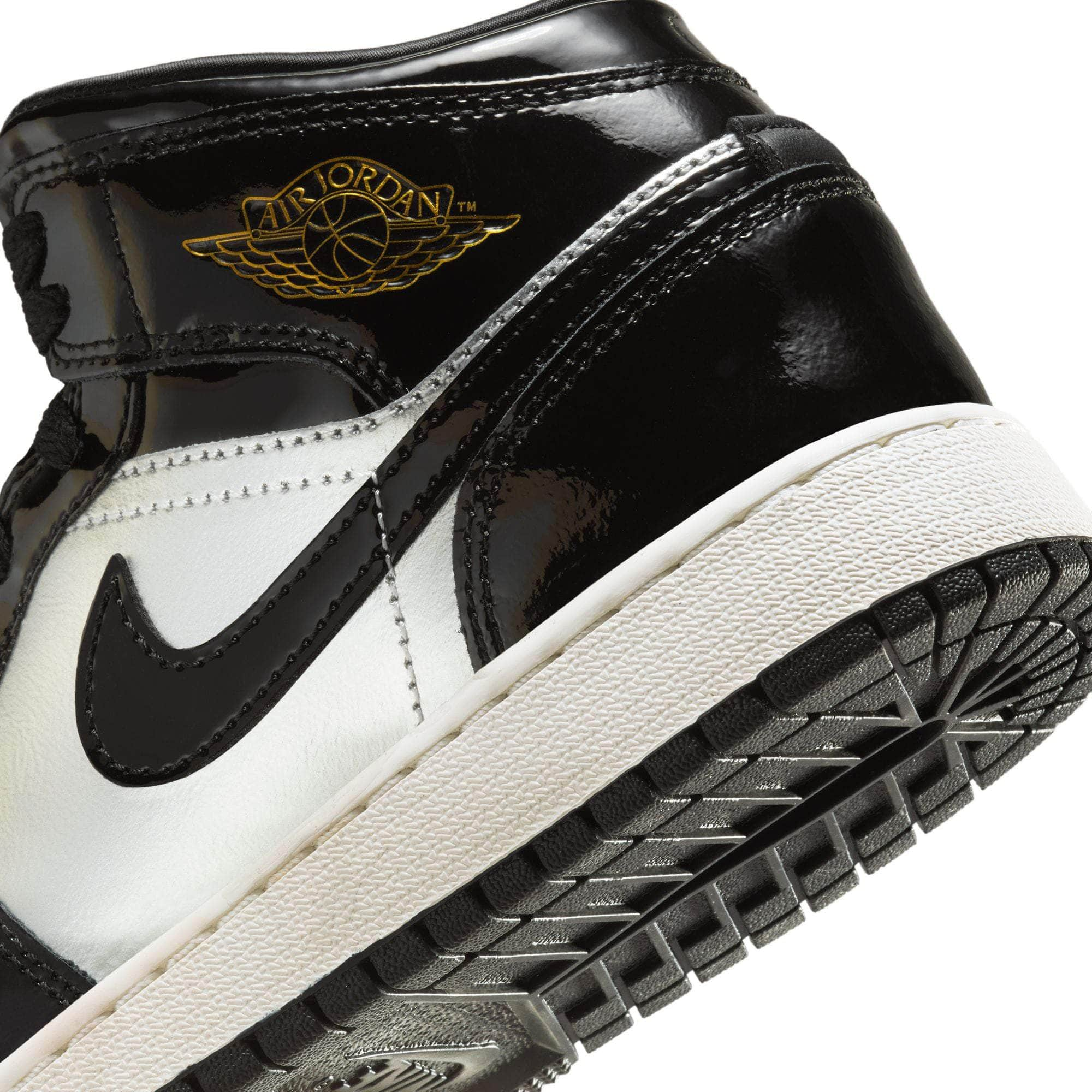 Air Jordan FOOTWEAR Air Jordan 1 Mid SE "Black Metallic Silver" - Boy's Grade School