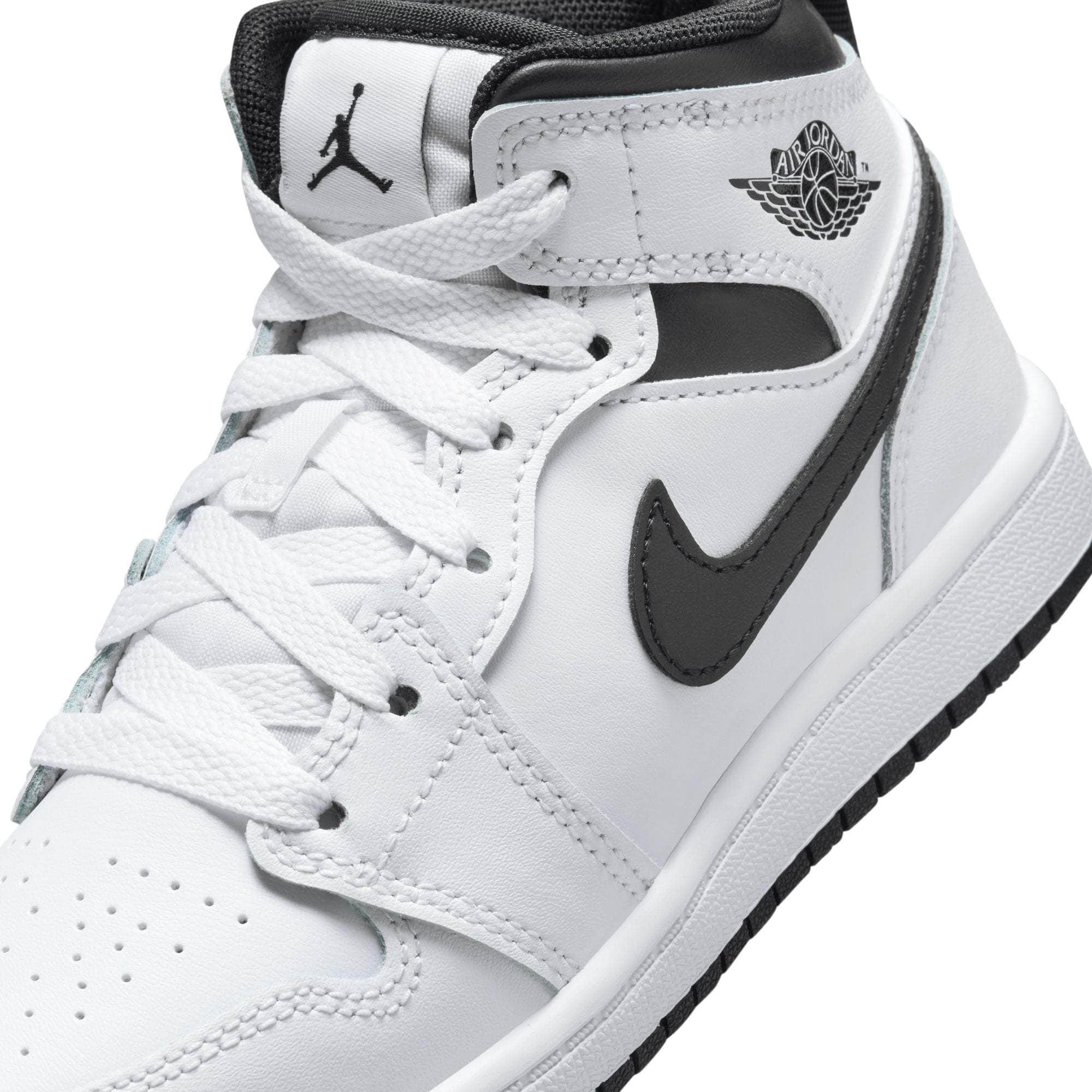 Air Jordan FOOTWEAR Air Jordan 1 Mid "White Black" - Kid's Pre School