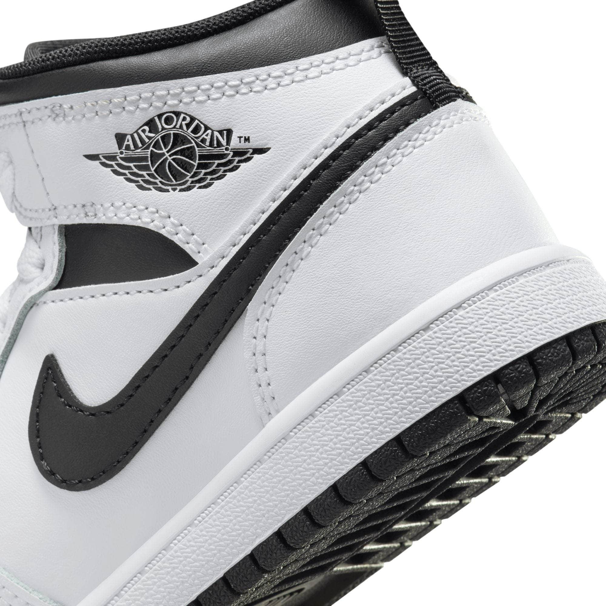 Air Jordan FOOTWEAR Air Jordan 1 Mid "White Black" - Kid's Pre School