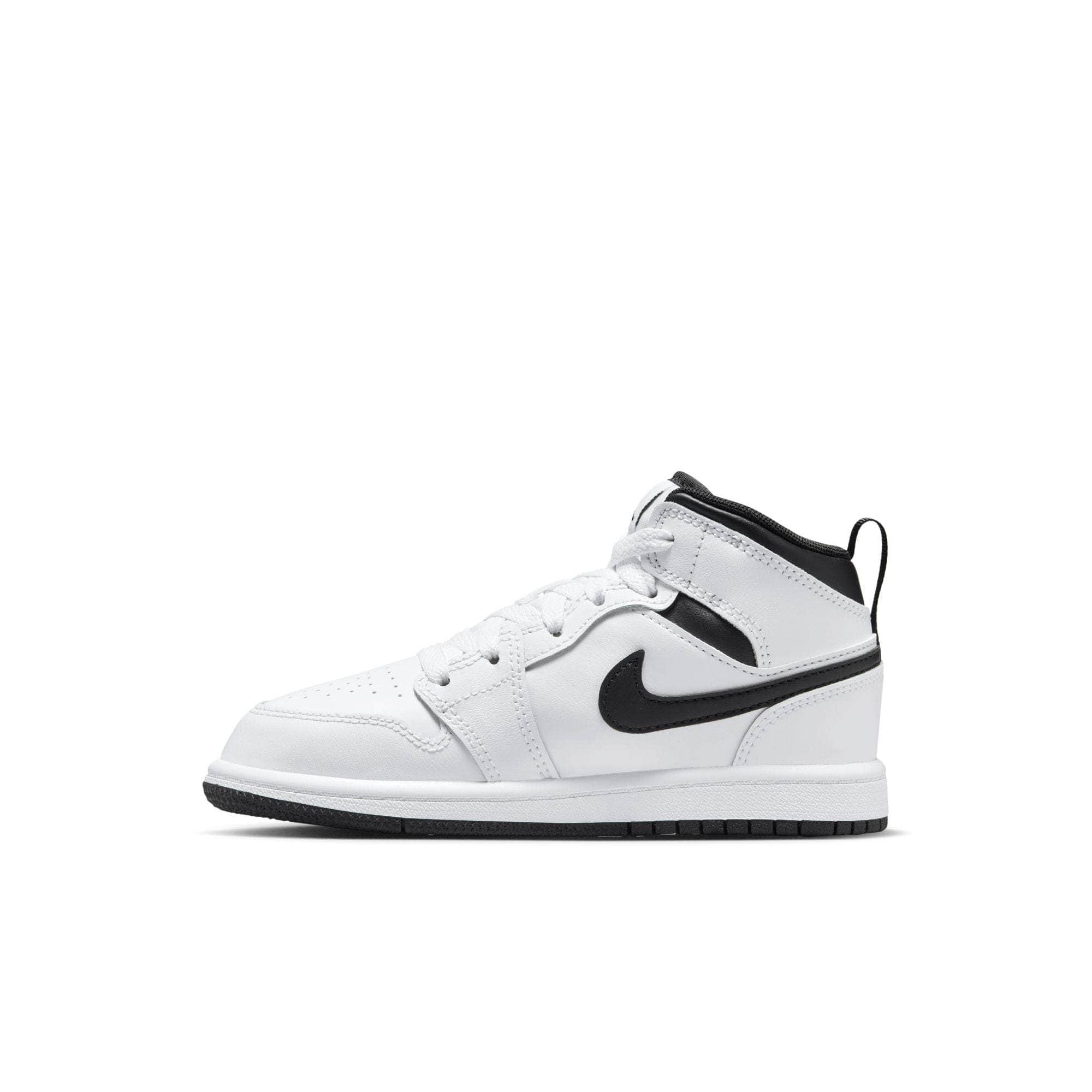 Air Jordan FOOTWEAR Air Jordan 1 Mid "White Black" - Kid's Pre School