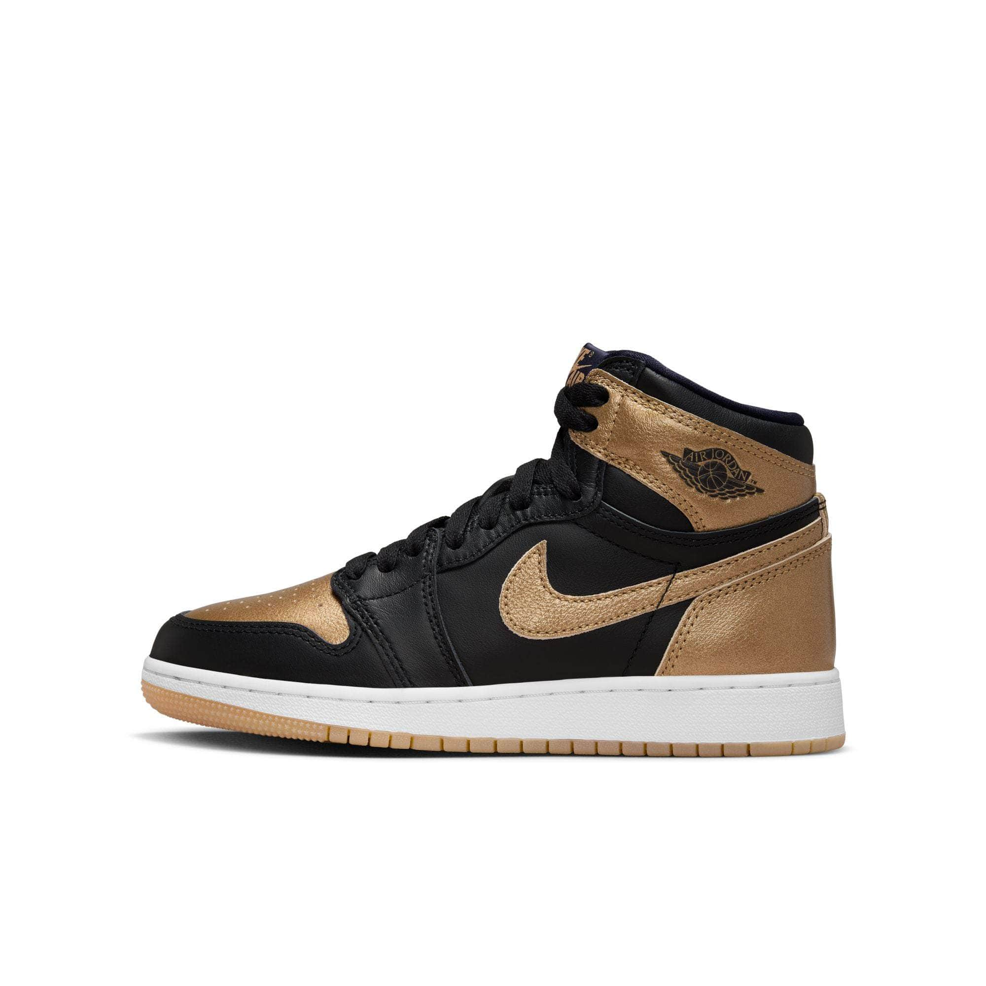 Air Jordan FOOTWEAR Air Jordan 1 Retro High OG "Black and Gold" - Boy's GS