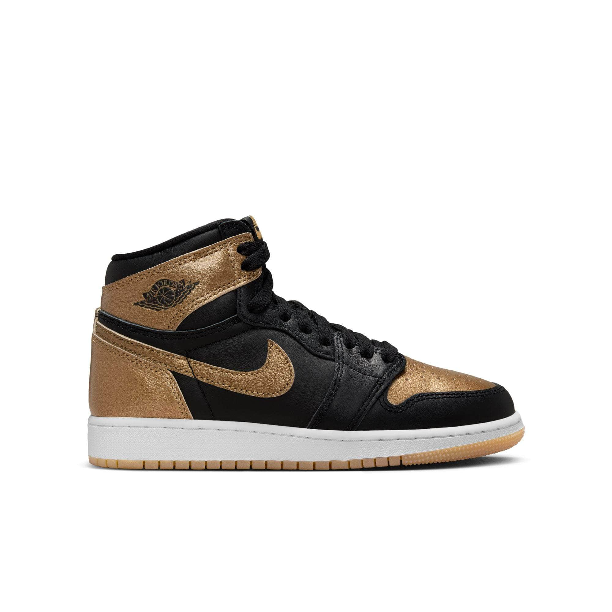 Air Jordan FOOTWEAR Air Jordan 1 Retro High OG "Black and Gold" - Boy's GS