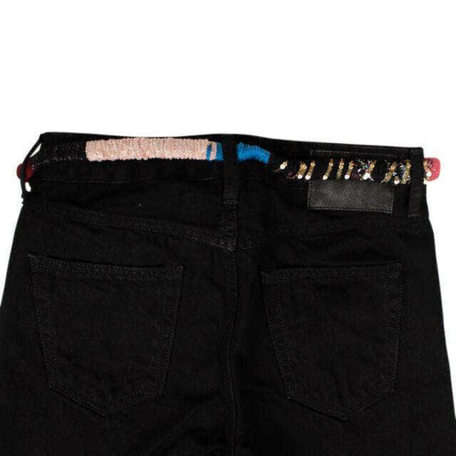 Alanui 250-500, alanui, couponcollection, gender-womens, main-clothing, size-25, size-26, size-27, size-28, womens-jeans Denim Silk Bandana Skinny Jeans - Black