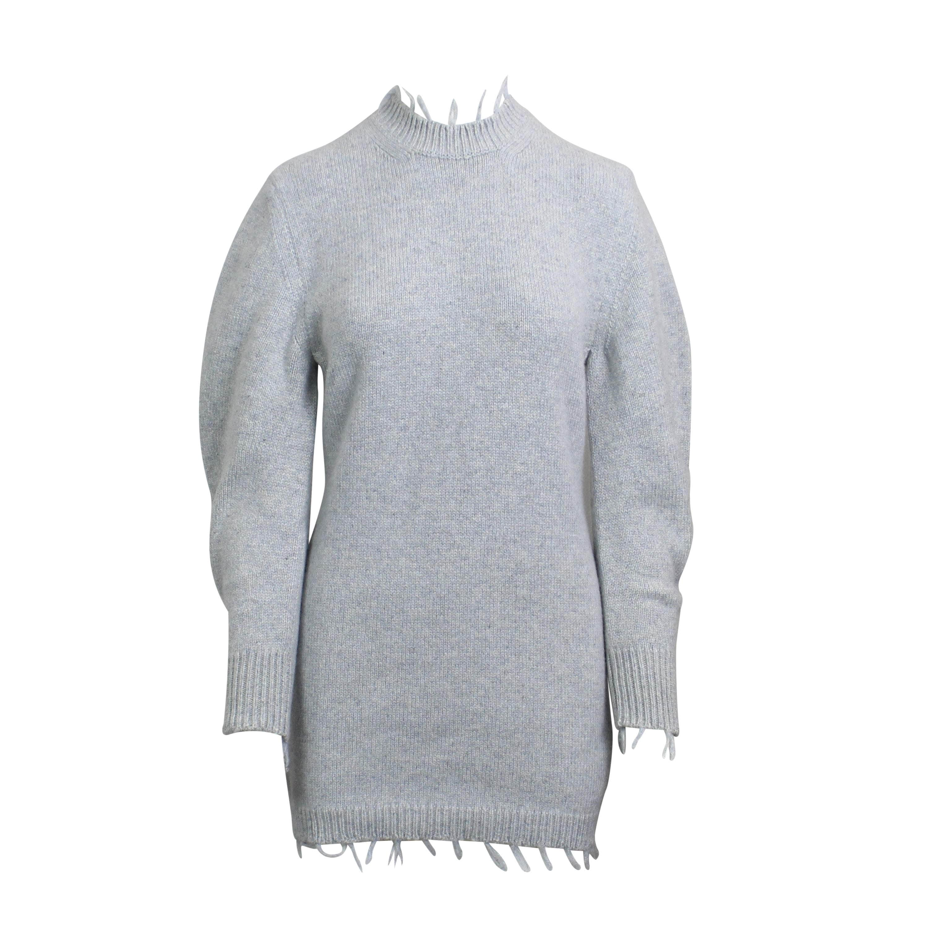 Alanui 82NGG-ALN-1045/M NWT ALANUI Grey Fitted Pullover Knit Dress Size M $1715 82NGG-ALN-1045/M