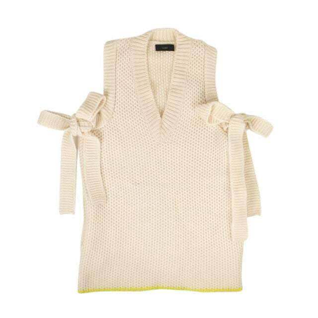 Alanui 82NGG-ALN-1046/S NWT ALANUI Beige Cashmere Sleeveless Knit Sweater Size S $1855 82NGG-ALN-1046/S