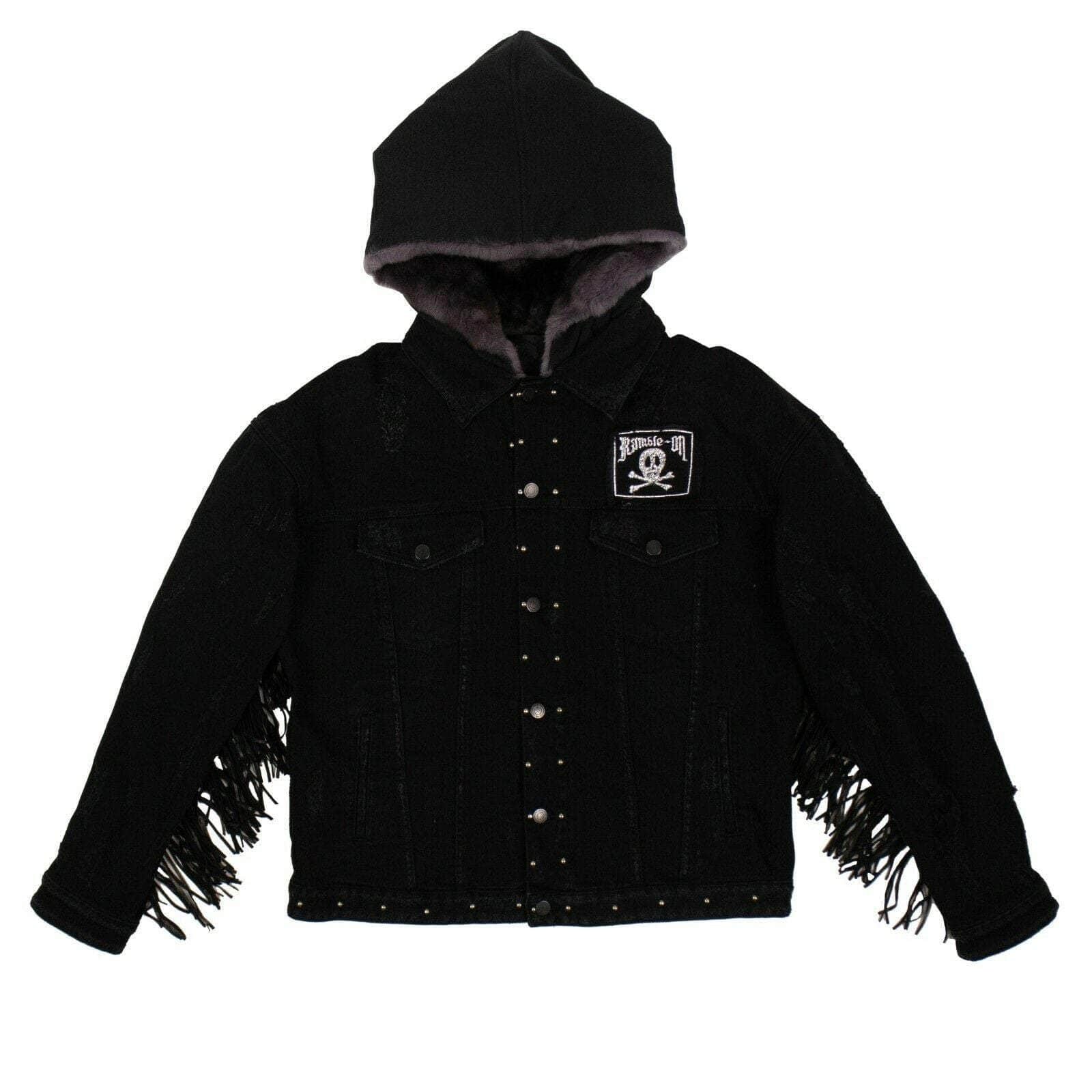 Alchemist 69LE-1863/S NWT ALCHEMIST Black Denim Tassel Fringed Jacket Size S $2598 69LE-1863/S