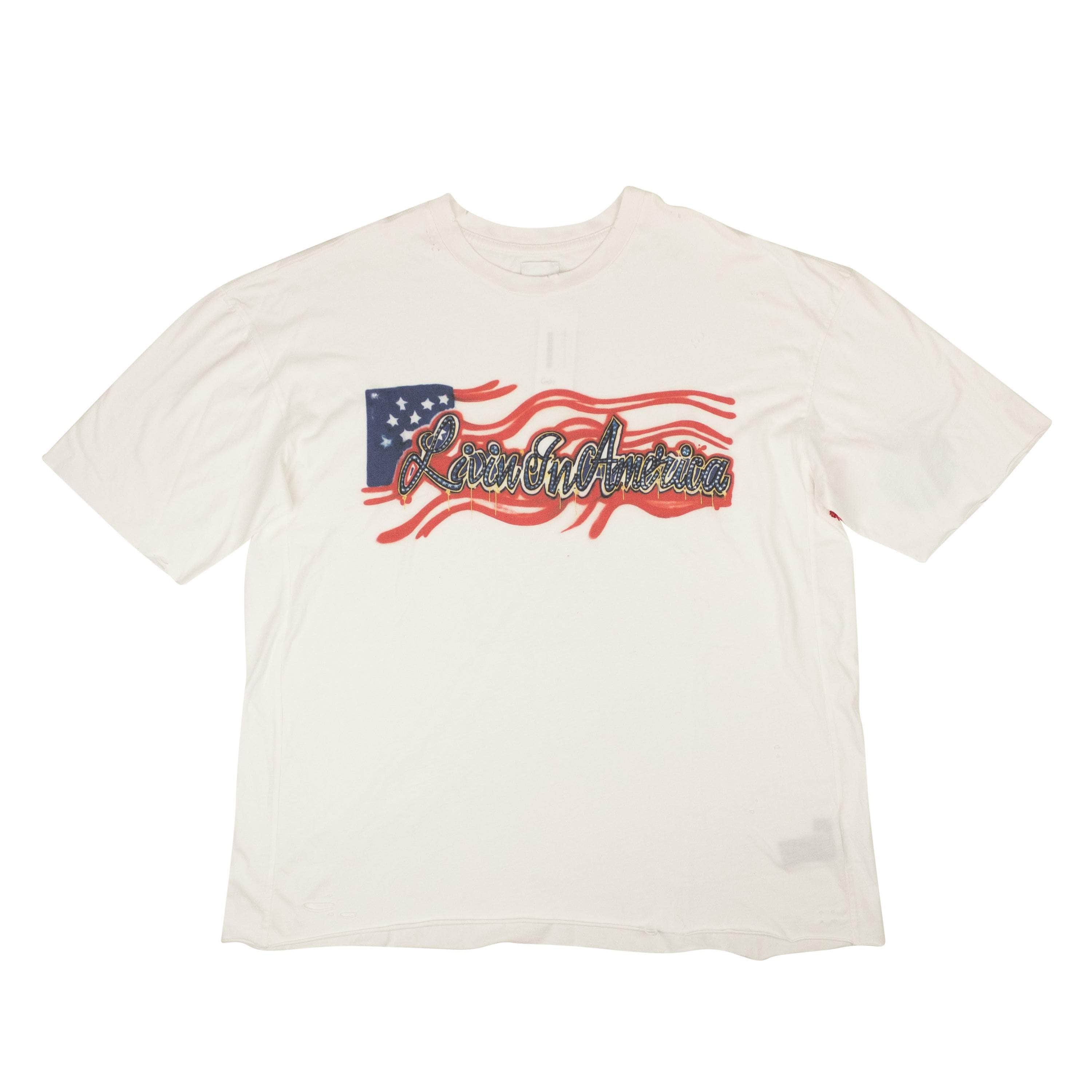 Alchemist ALC-XTSH-0001/XXL NWT ALCHEMIST White Cotton Livin In America Graphic T-Shirt Size XXL $300 ALC-XTSH-0001/XXL