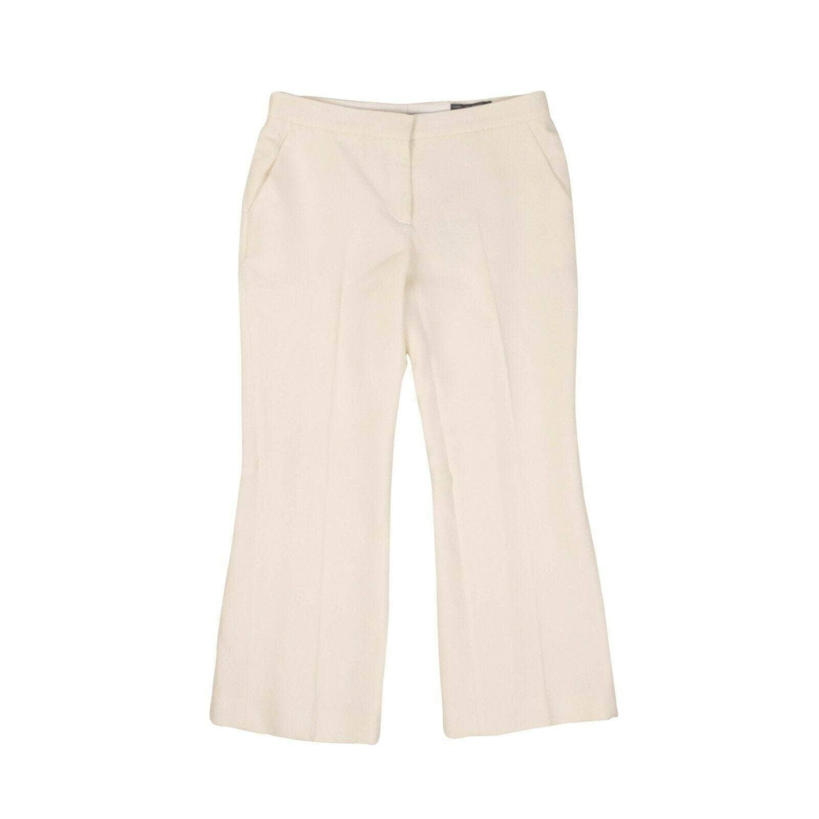 Alexander McQueen 75LE-70/46 NWT ALEXANDER MCQUEEN Ivory Cropped Flared Pants Size 46/12 $1275 75LE-70/46