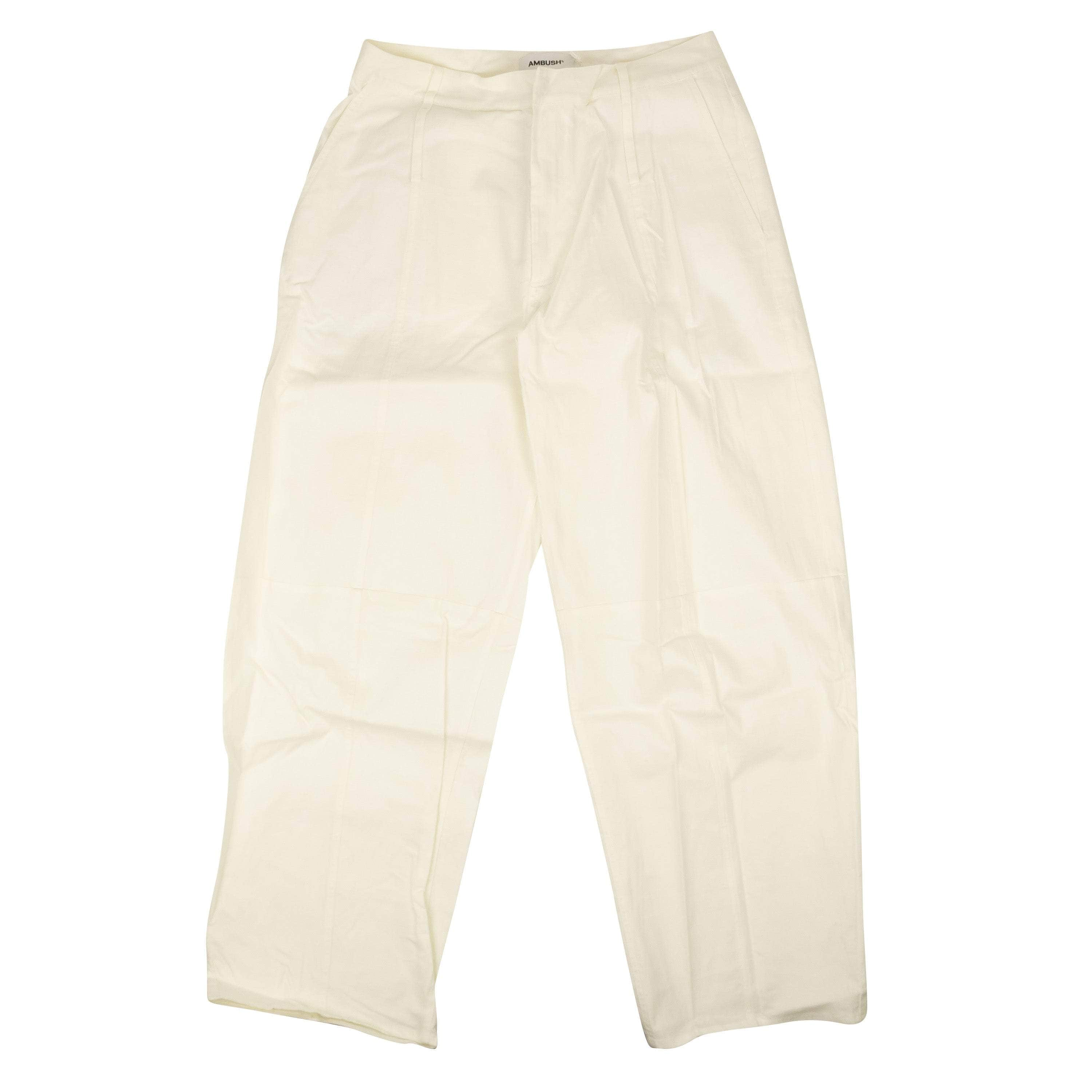 Ambush 95-AMB-1067/44 NWT AMBUSH White Linen Blend High Waist Wide Tapered Pants Size 8/44 $495 95-AMB-1067/44