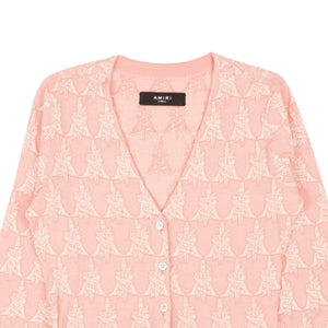 Amiri 250-500, amiri, channelenable-all, chicmi, couponcollection, gender-womens, main-clothing, size-l, size-xs, SPO, womens-cardigans Salmon Pink Dagger Monogram Cardigan Sweater