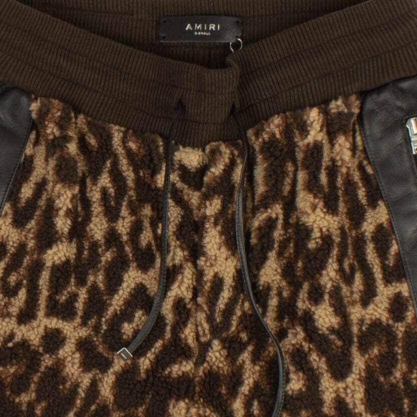 Amiri 500-750, amc1, amiri, channelenable-all, chicmi, couponcollection, gender-mens, main-clothing, mens-joggers-sweatpants, mens-shoes, MixedApparel, size-l, size-m, size-s, size-xs, SPO Brown Leopard Print Fleece Sherpa Pants