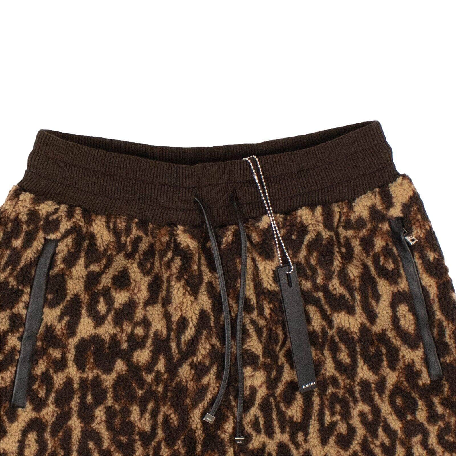 Amiri 500-750, amiri, channelenable-all, chicmi, couponcollection, gender-mens, main-clothing, mens-shoes, size-l, size-m, size-s, size-xl, size-xs, size-xxl Brown Printed Leopard Fleece Shorts