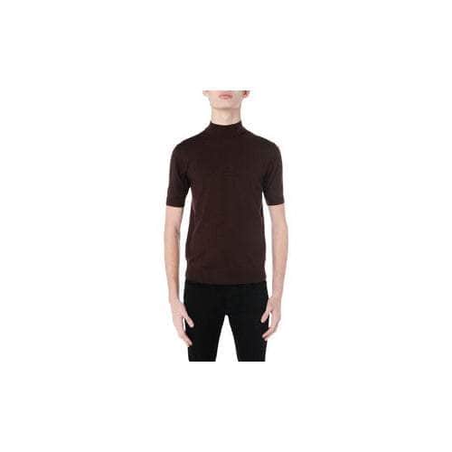 Amiri 500-750, amiri, channelenable-all, chicmi, couponcollection, gender-mens, main-clothing, mens-shoes, size-m, size-s, size-xs Brown Short Sleeve Mock Neck Shirt