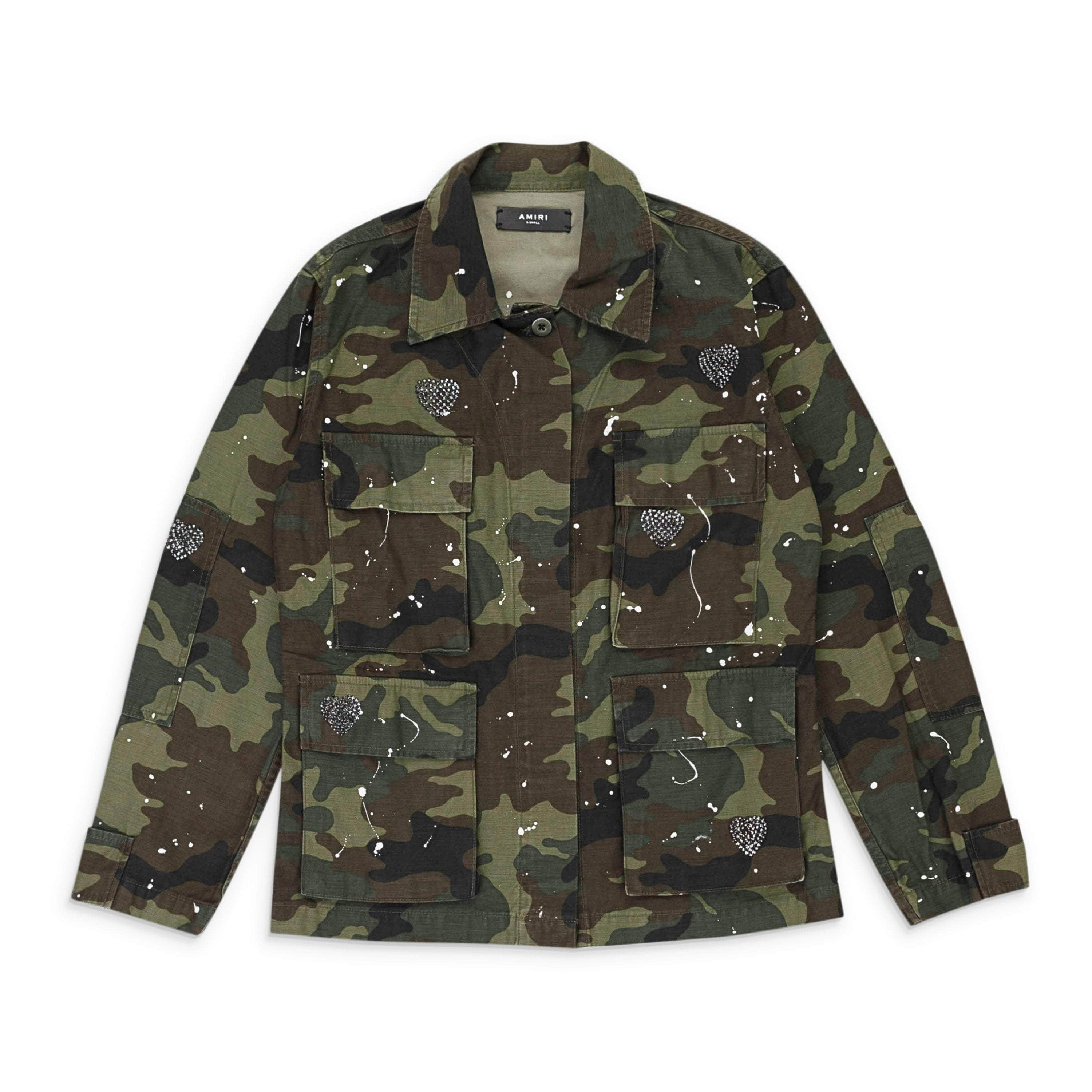 Amiri 73A-1489/XS NWT AMIRI Green Camo Crystal Field Jacket Size XS $1575 73A-1489/XS