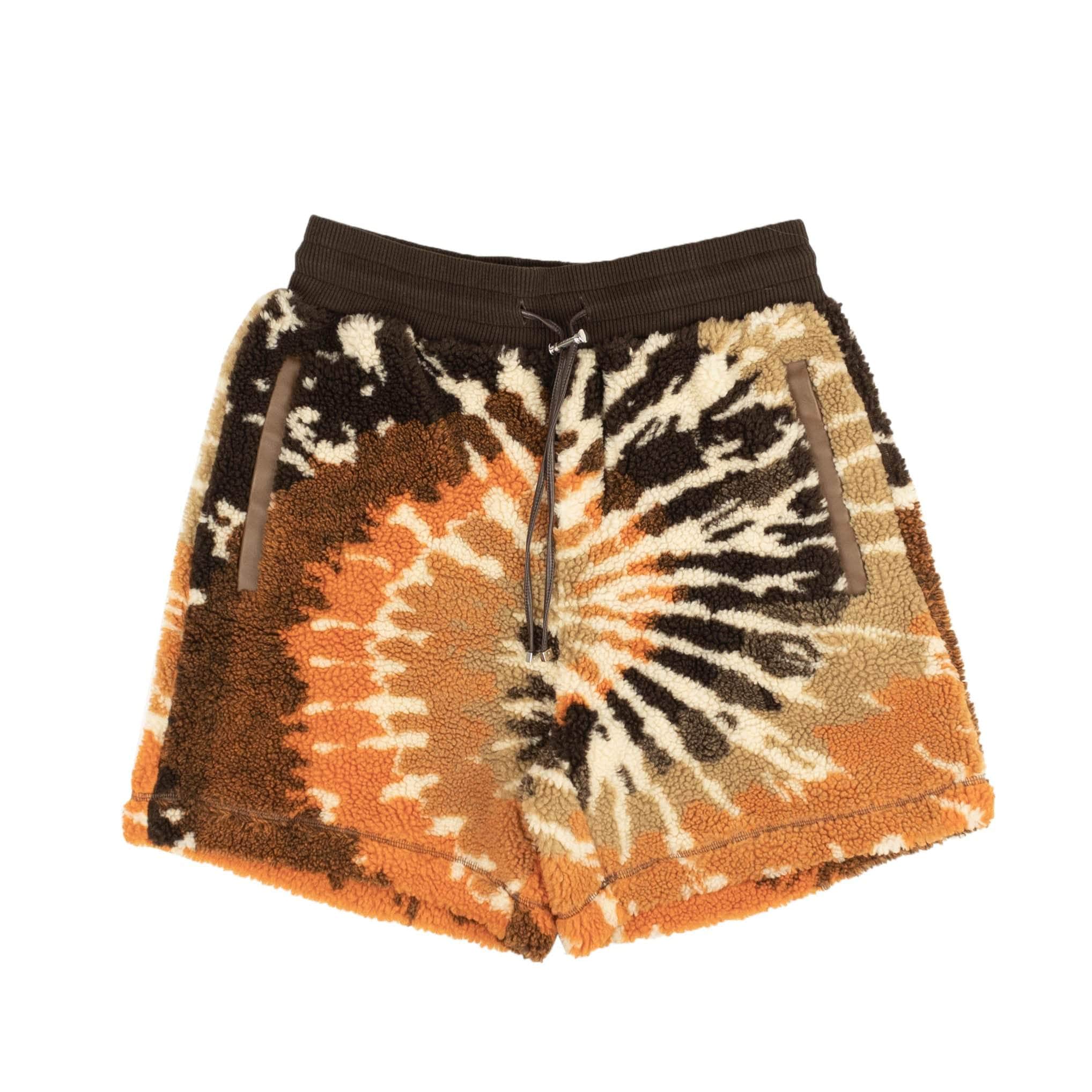 Amiri 750-1000, amc1, amiri, channelenable-all, chicmi, couponcollection, gender-mens, main-clothing, mens-shoes, MixedApparel, size-l, size-m, size-xl, SPO M Orange And Brown Tie Dye Polar Fleece Shorts 95-AMR-1194/M 95-AMR-1194/M