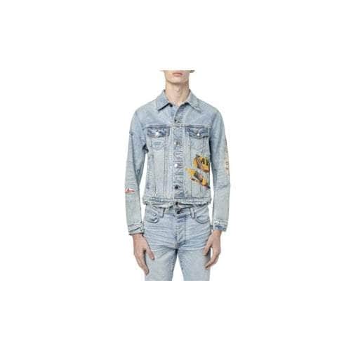 Amiri 750-1000, amiri, channelenable-all, chicmi, couponcollection, gender-mens, main-clothing, mens-denim-jackets, mens-shoes, size-m Blue Playboy Magazine Trucker Jacket