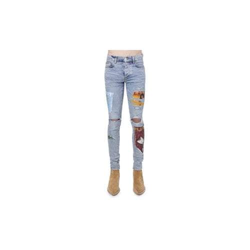 Amiri 750-1000, amiri, channelenable-all, chicmi, couponcollection, gender-mens, main-clothing, mens-shoes, mens-skinny-jeans, size-36 36 / AMR-XJNS-0060/36 Blue Playboy Magazine Jeans AMR-XJNS-0060/36 AMR-XJNS-0060/36