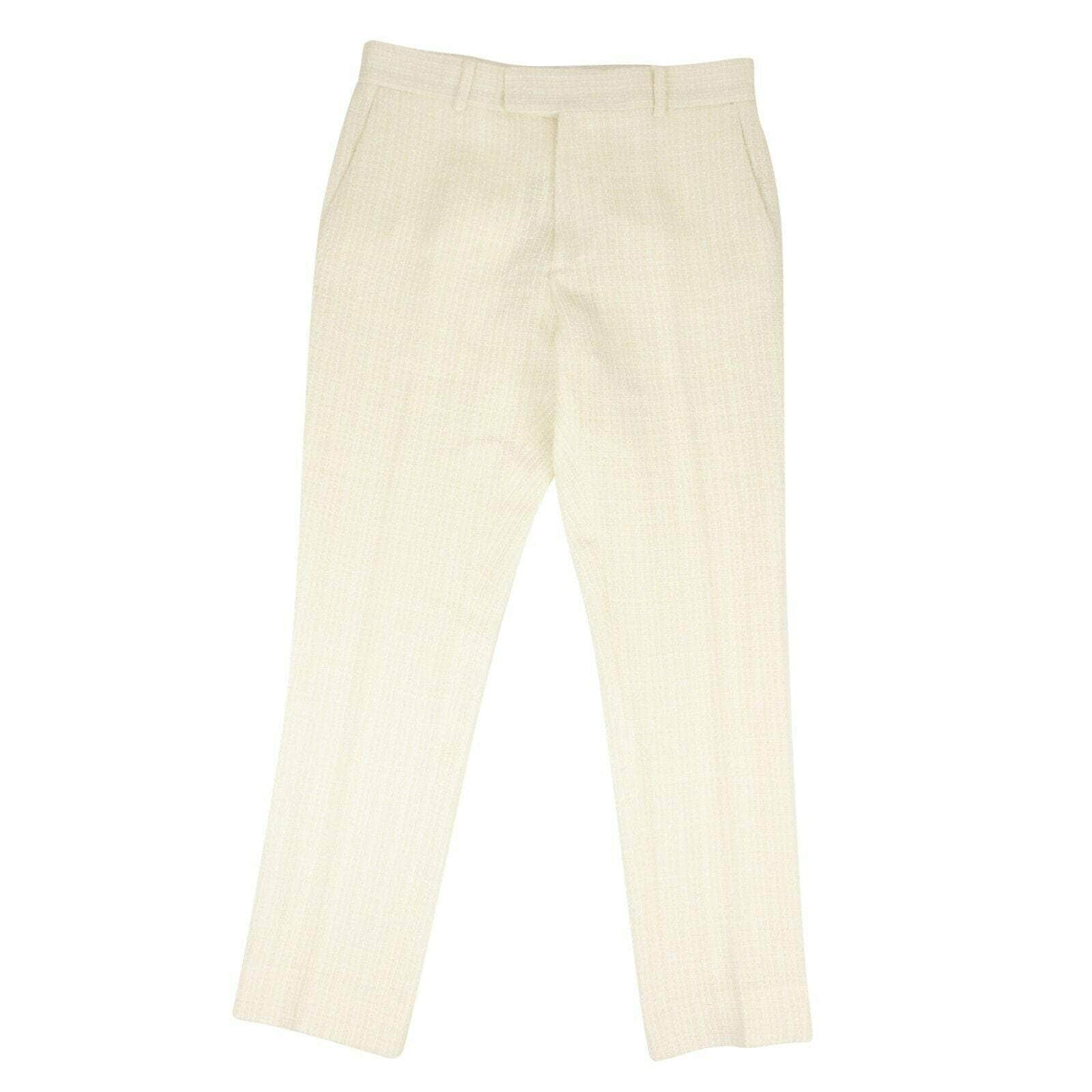 Amiri 75LE-1861/50 NWT AMIRI Ivory Wool Boucle Skinny Cropped Track Pants Size 40/50 $1190 75LE-1861/50