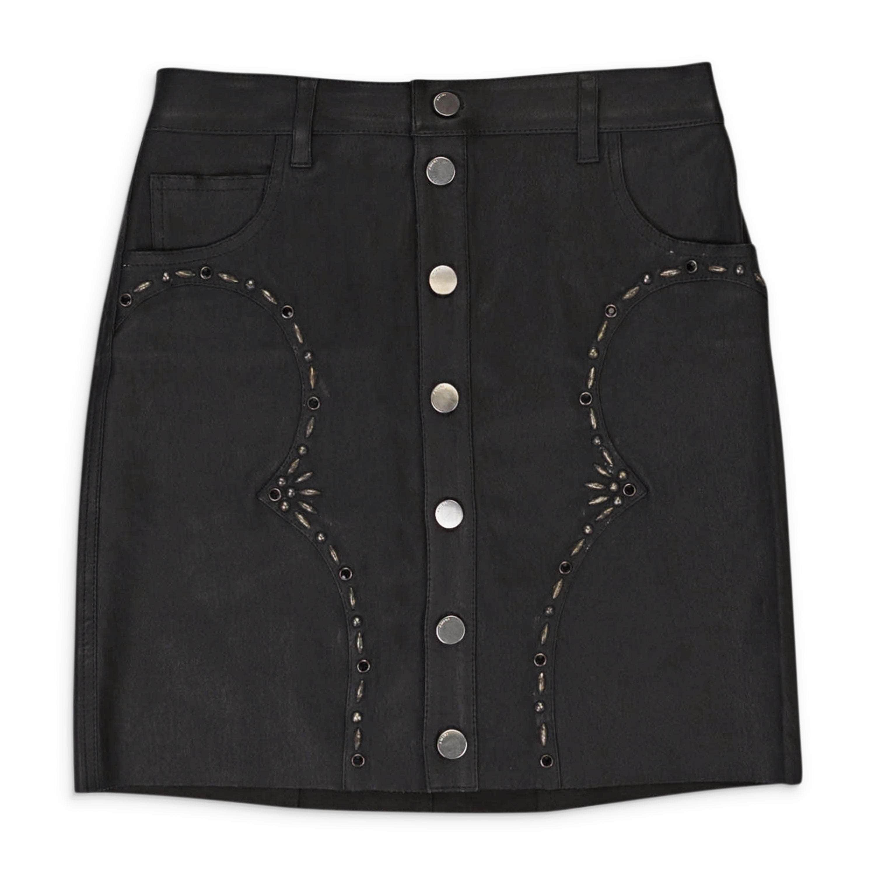 Amiri 93-AMR-1151/38 NWT Amiri Black Western Leather Mini Skirt Size 38 $1990 93-AMR-1151/38