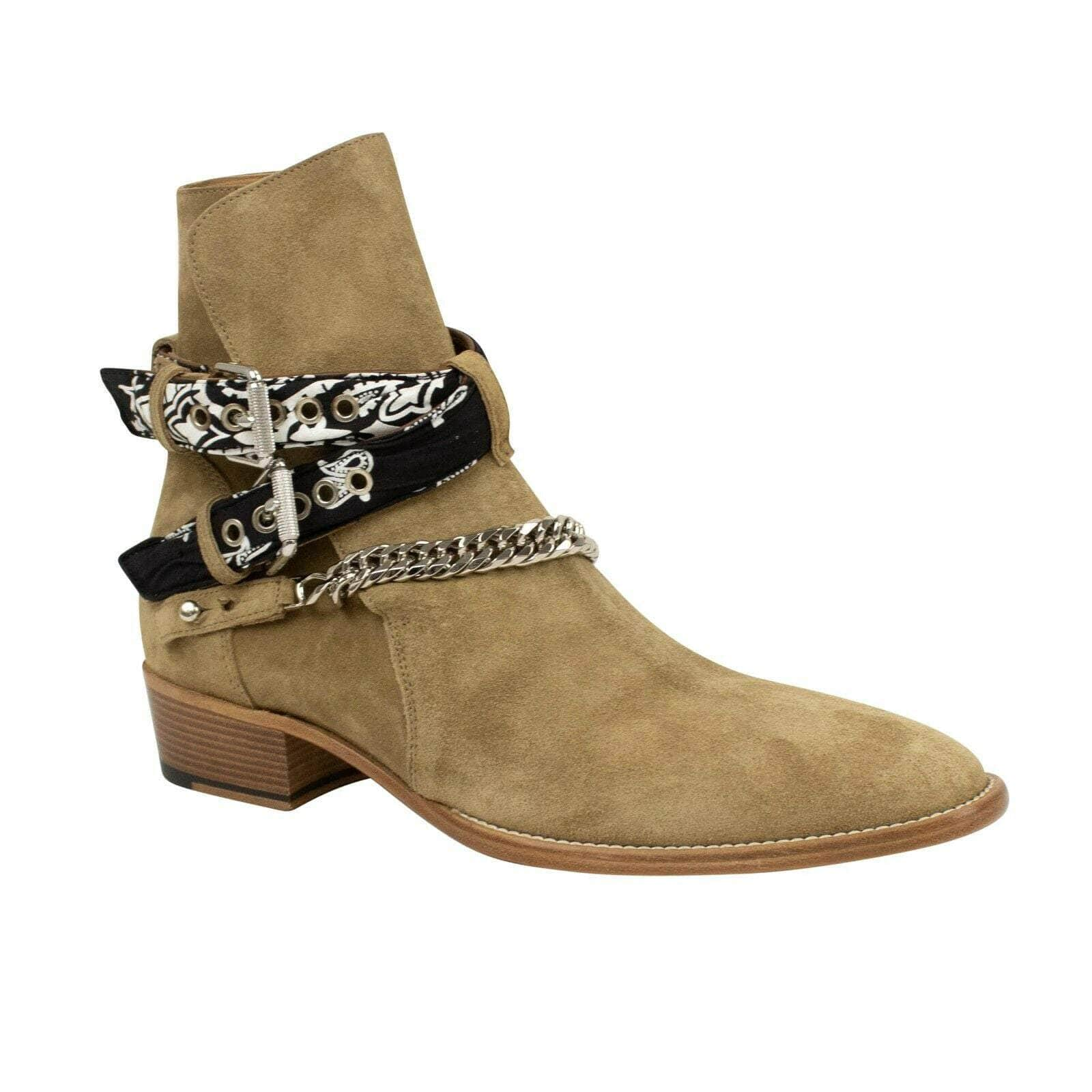 Amiri 93-AMR-2030/43 NIB AMIRI Tan Bandana Buckle Boots Size 10/43 $1390 93-AMR-2030/43