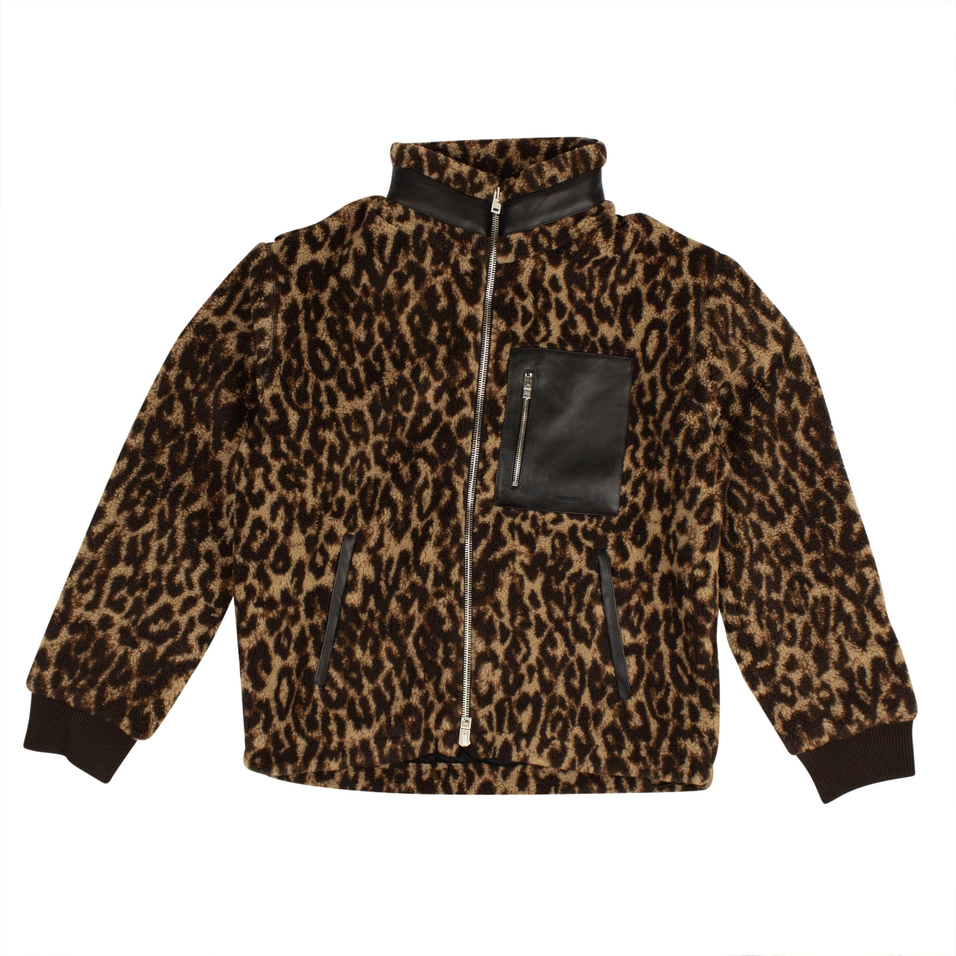 Amiri 95-AMR-0005/XS NWT AMIRI Leopard Print Fleece Jacket Size XS $1190 95-AMR-0005/XS