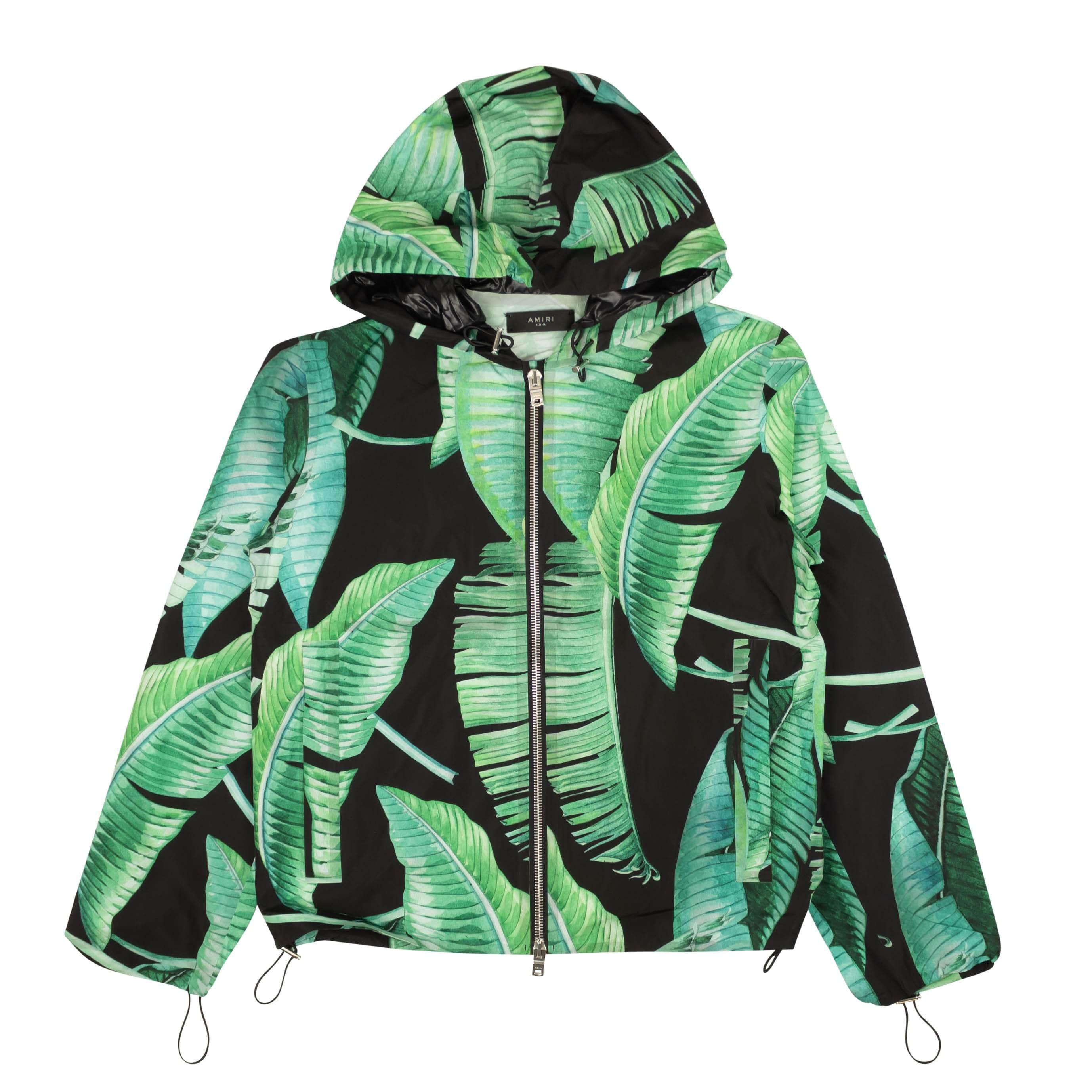 Amiri 95-AMR-0014/44 NWT AMIRI Green Banana Leaves Hooded Parka Jacket Size 44 $1490 95-AMR-0014/44