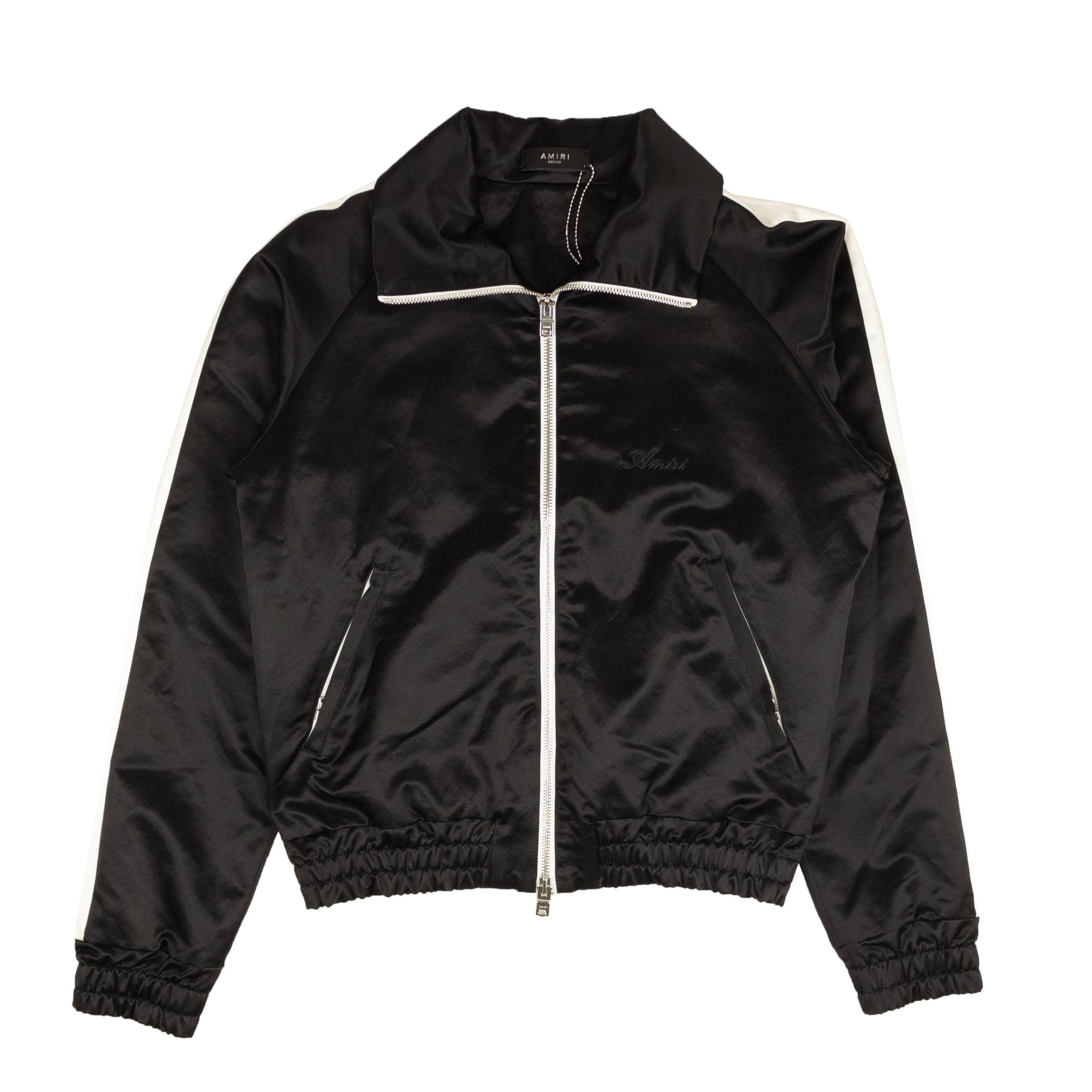 Amiri 95-AMR-1008/L NWT AMIRI Black Full Zip Satin Track Jacket Size L $1490 95-AMR-1008/L