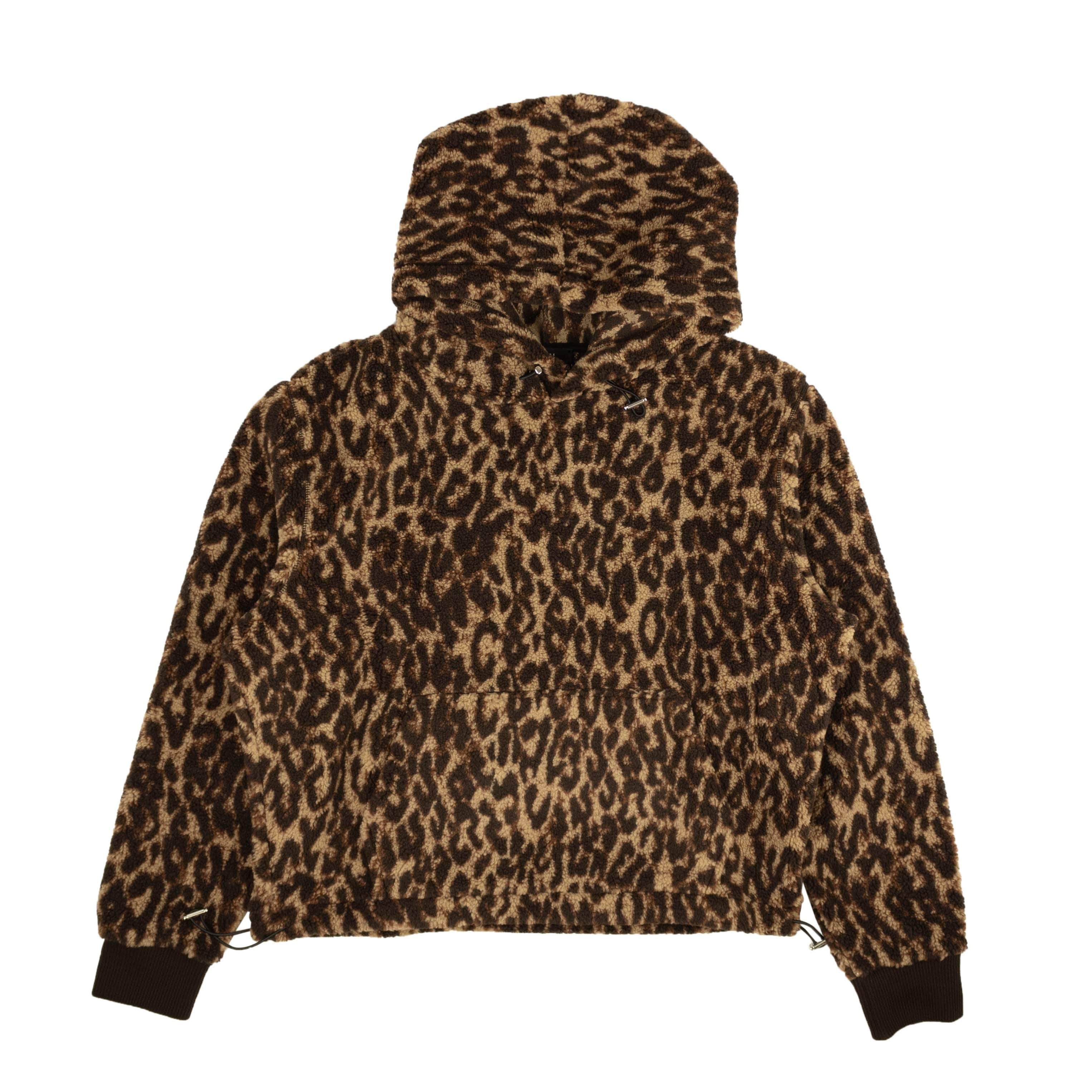 Amiri 95-AMR-1196/L NWT AMIRI Brown Leopard Fleece Polar Hoodie Sweatshirt Size L $990 95-AMR-1196/L