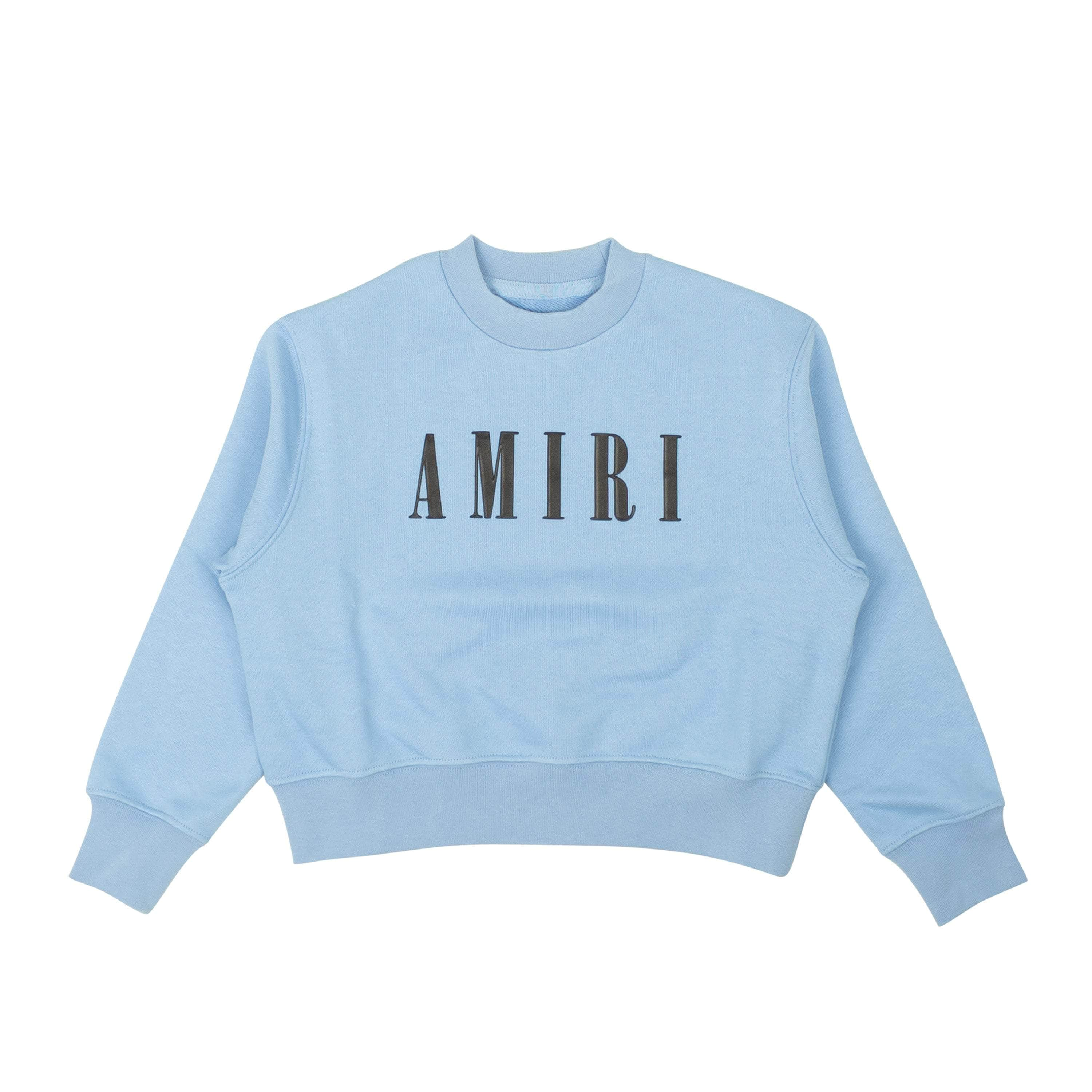 Amiri 95-AMR-1511/8 NWT AMIRI Baby Blue Logo Crewneck Sweatshirt Size 8 $350 95-AMR-1511/8