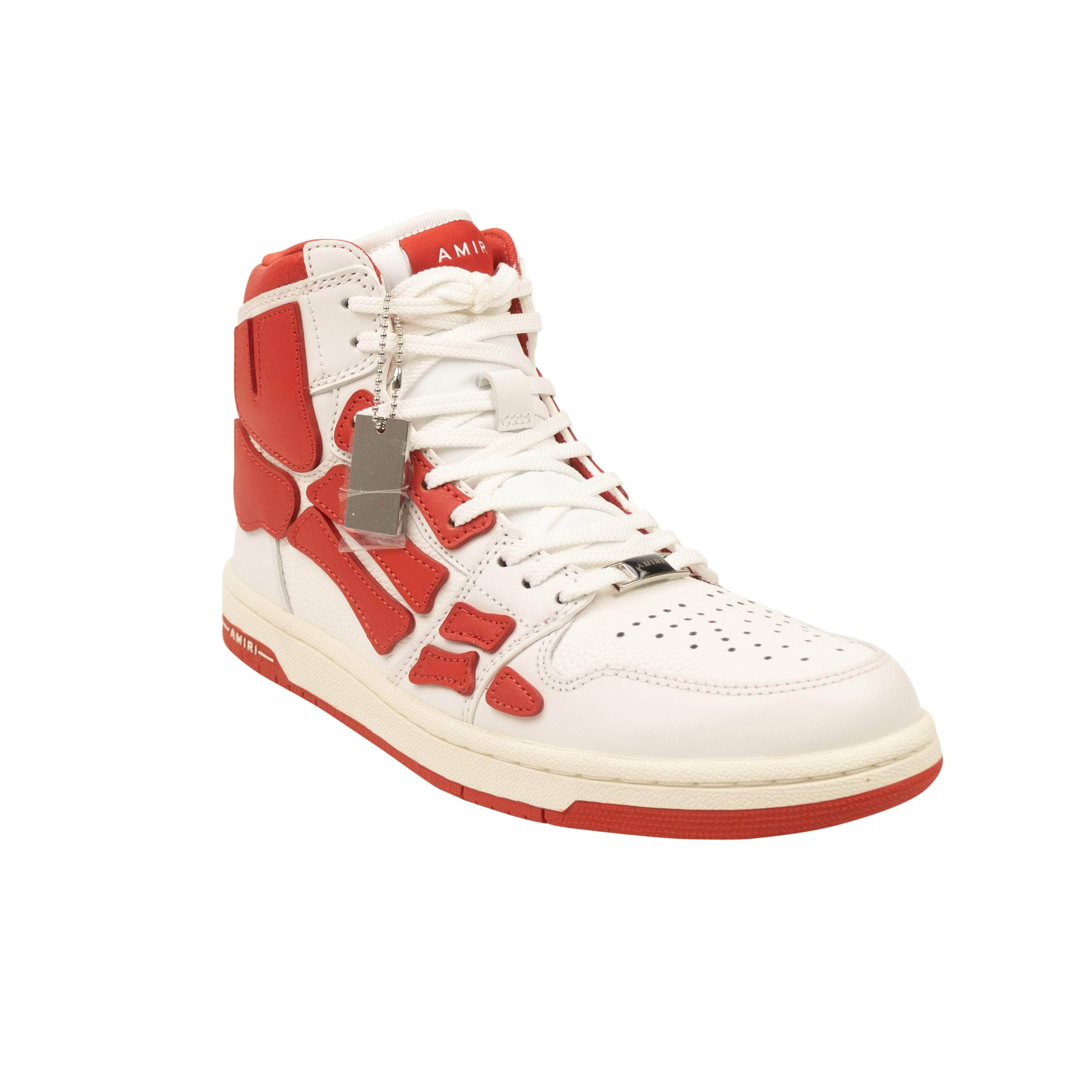 Amiri 95-AMR-2018/47 NIB AMIRI Red And White Leather Skeleton Bones High-Top Sneakers Size 14/47 $780 95-AMR-2018/47