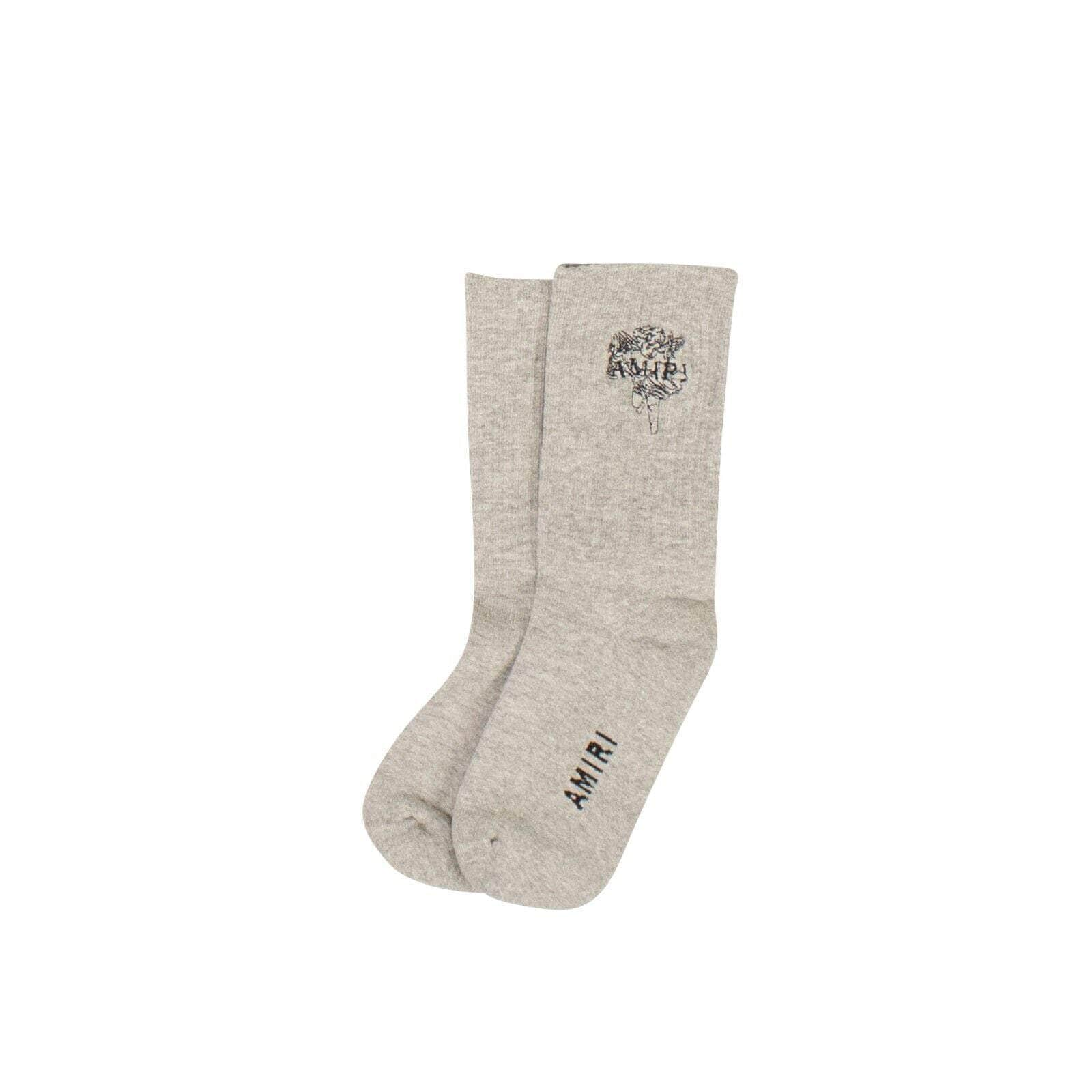 Amiri AMR-XACC-0086/41-42 NWT AMIRI Grey Cherub Cotton Socks Size 41-42 $120 AMR-XACC-0086/41-42