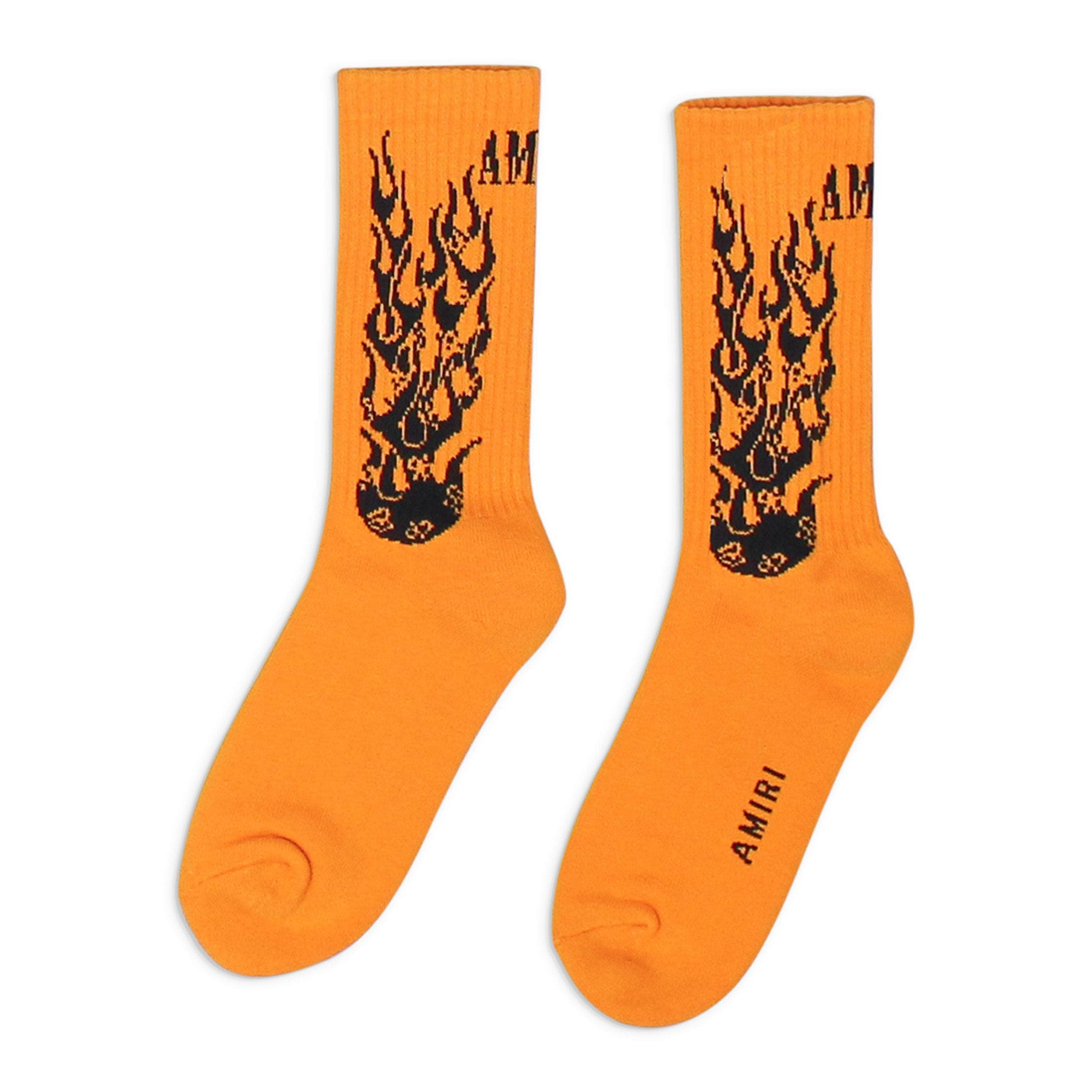 Amiri AMR-XACC-0157/41-42 NWT Amiri FLAMES SOCK Orange Socks Size 41-42 $120 AMR-XACC-0157/41-42