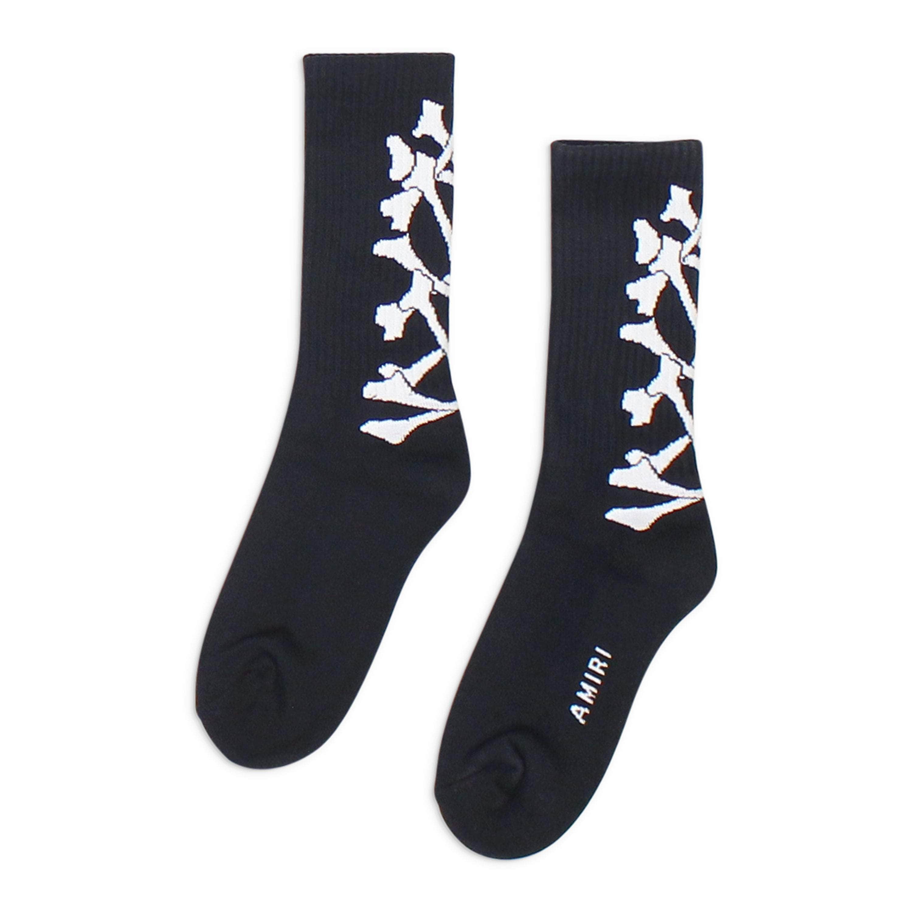 Amiri AMR-XACC-0159/41-42 NWT Amiri STACKED BONES SOCK Black&White Socks Size 41-42 $120 AMR-XACC-0159/41-42