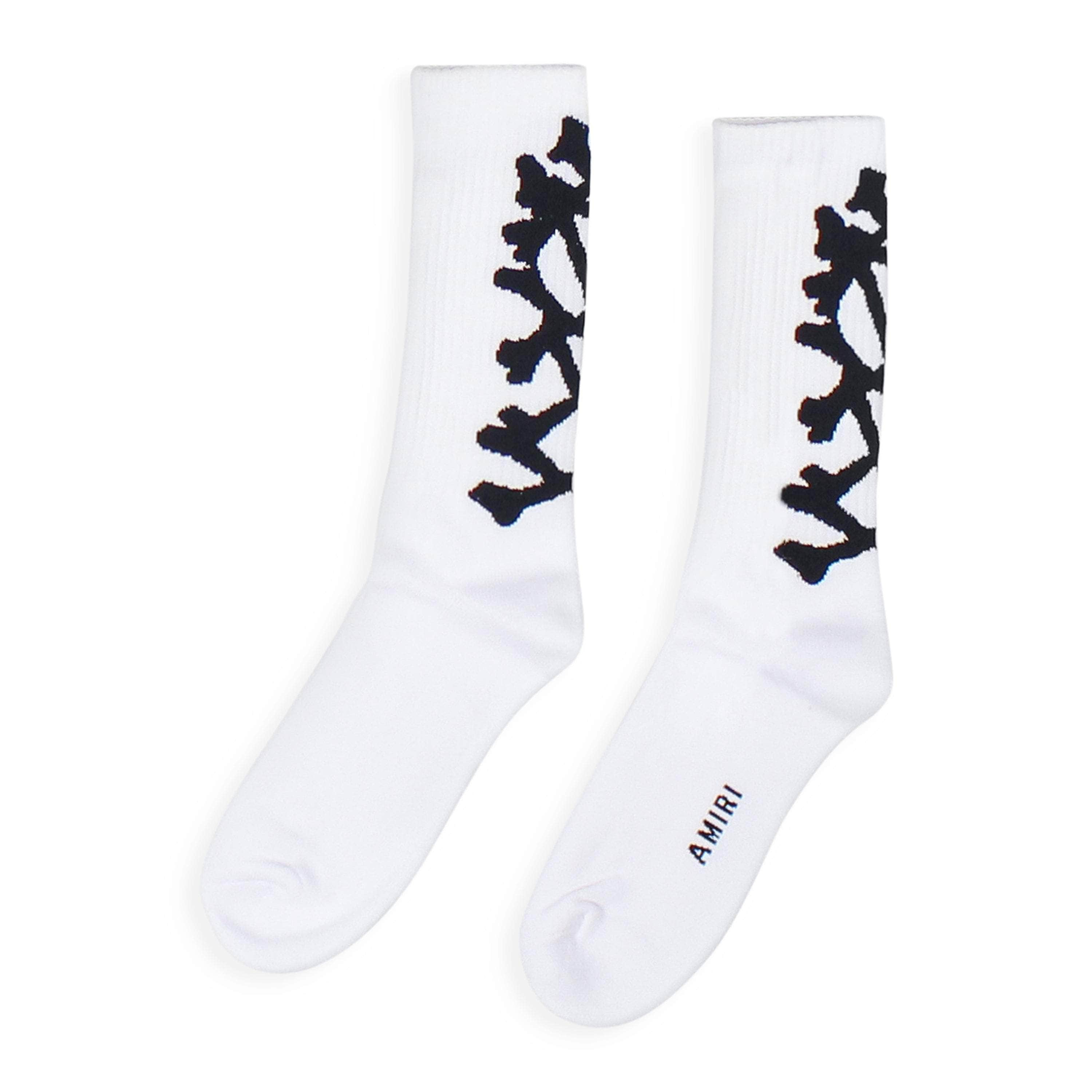 Amiri AMR-XACC-0161/41-42 NWT Amiri STACKED BONES SOCK White Socks Size 41-42 $120 AMR-XACC-0161/41-42