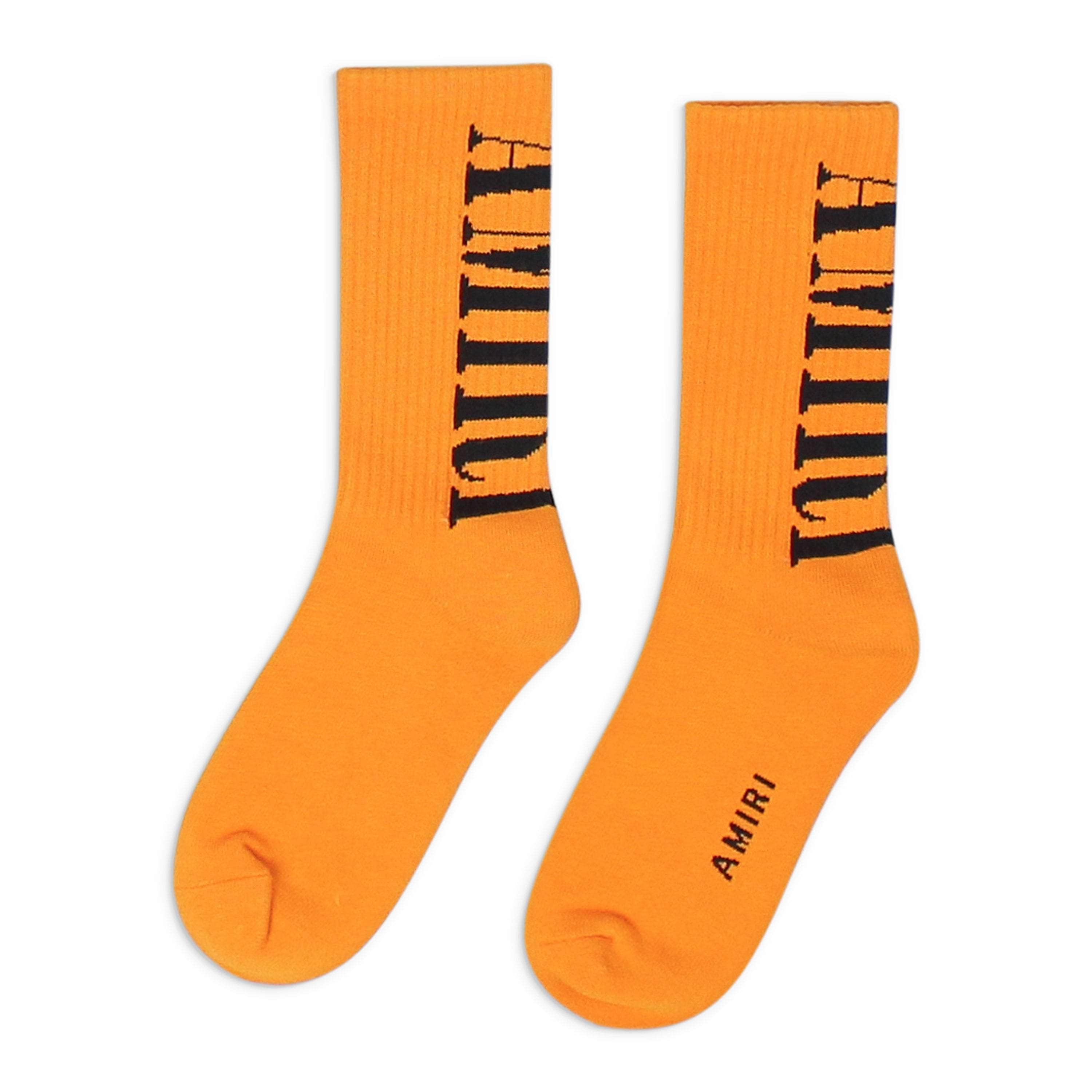 Amiri AMR-XACC-0165/41-42 NWT Amiri VERTICAL CORE LOGO SOCK Orange Socks Size 41-42 $120 AMR-XACC-0165/41-42