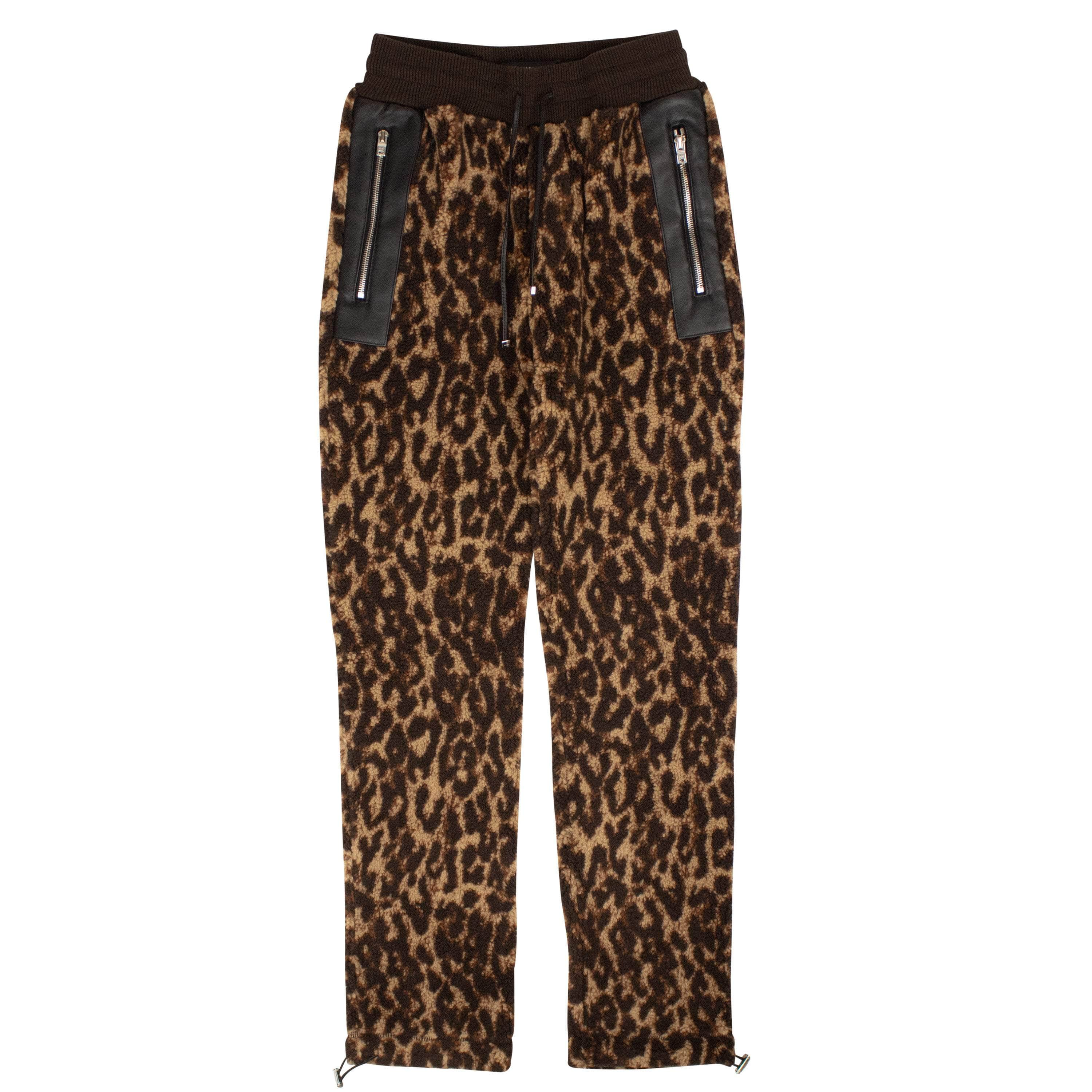 Amiri AMR-XBTM-0085/L NWT AMIRI Black Printed Leopard Fleece Pants Size L $1090 AMR-XBTM-0085/L