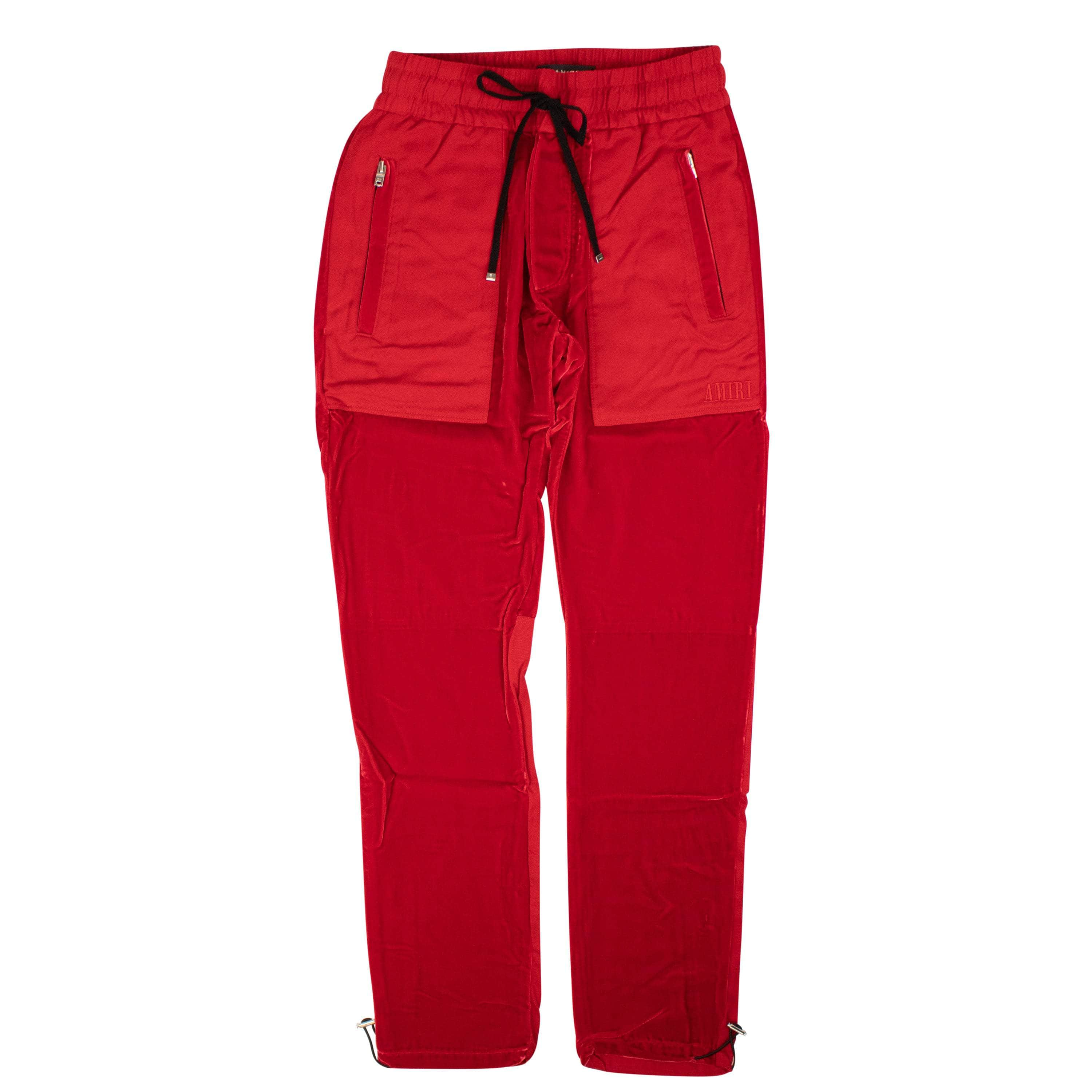 Amiri AMR-XBTM-0103/L NWT AMIRI Red Velvet Commando Patch Pants Size L $990 AMR-XBTM-0103/L