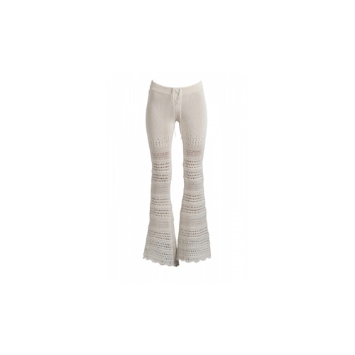 Amiri AMR-XBTM-0123/M NWT AMIRI White Checkered Crochet Flare Pants Size M $790 AMR-XBTM-0123/M