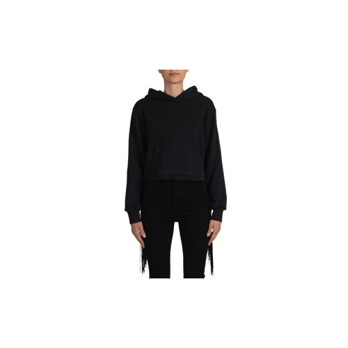 Amiri AMR-XHDS-0117/L NWT AMIRI Black Fringe Cotton Hoodie Size L $850 AMR-XHDS-0117/L