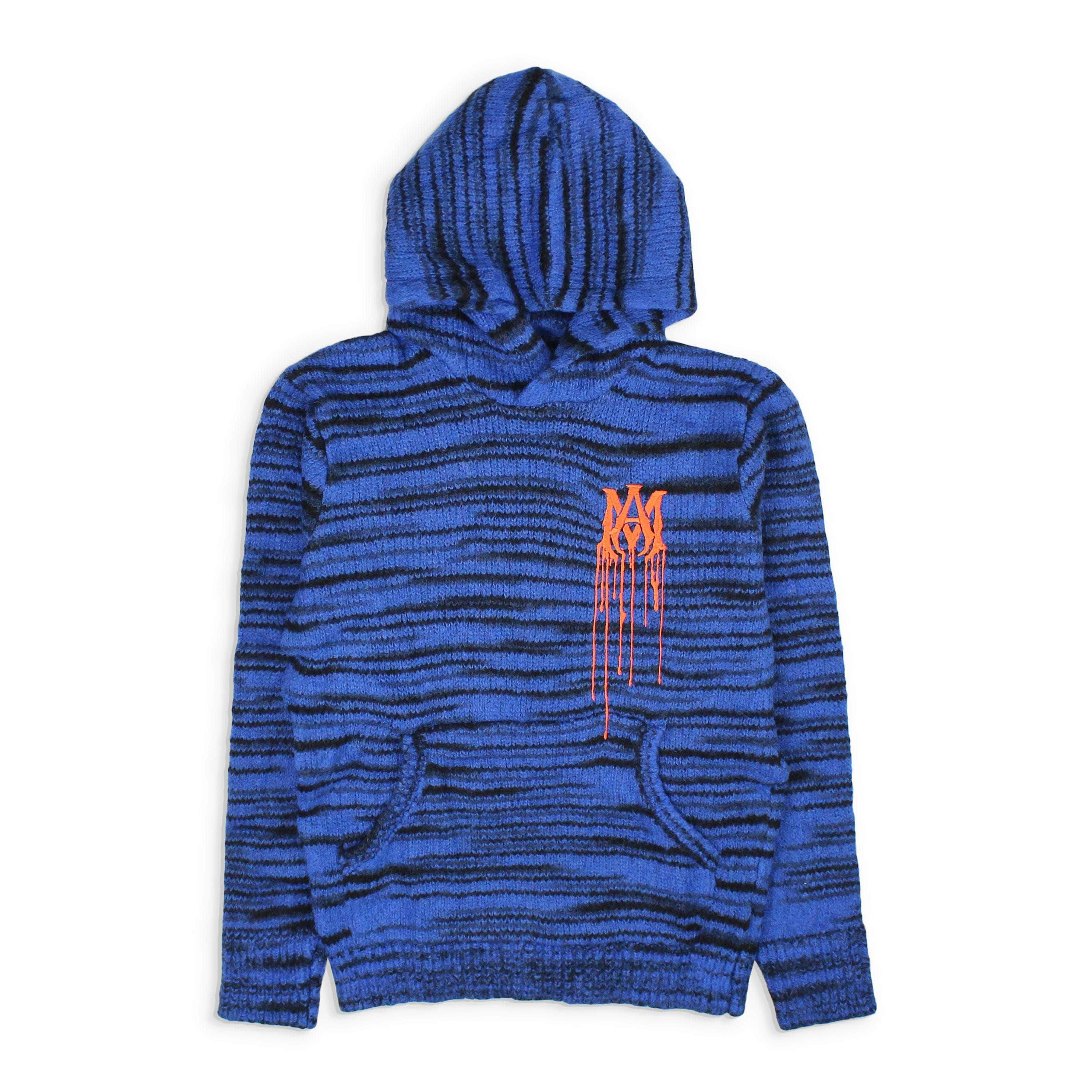 Amiri AMR-XHDS-0145/M NWT Amiri SPACE DYE HOODIE -DRIP MA LOGO Blue Hoodie Sweatshirt Size M $1090 AMR-XHDS-0145/M