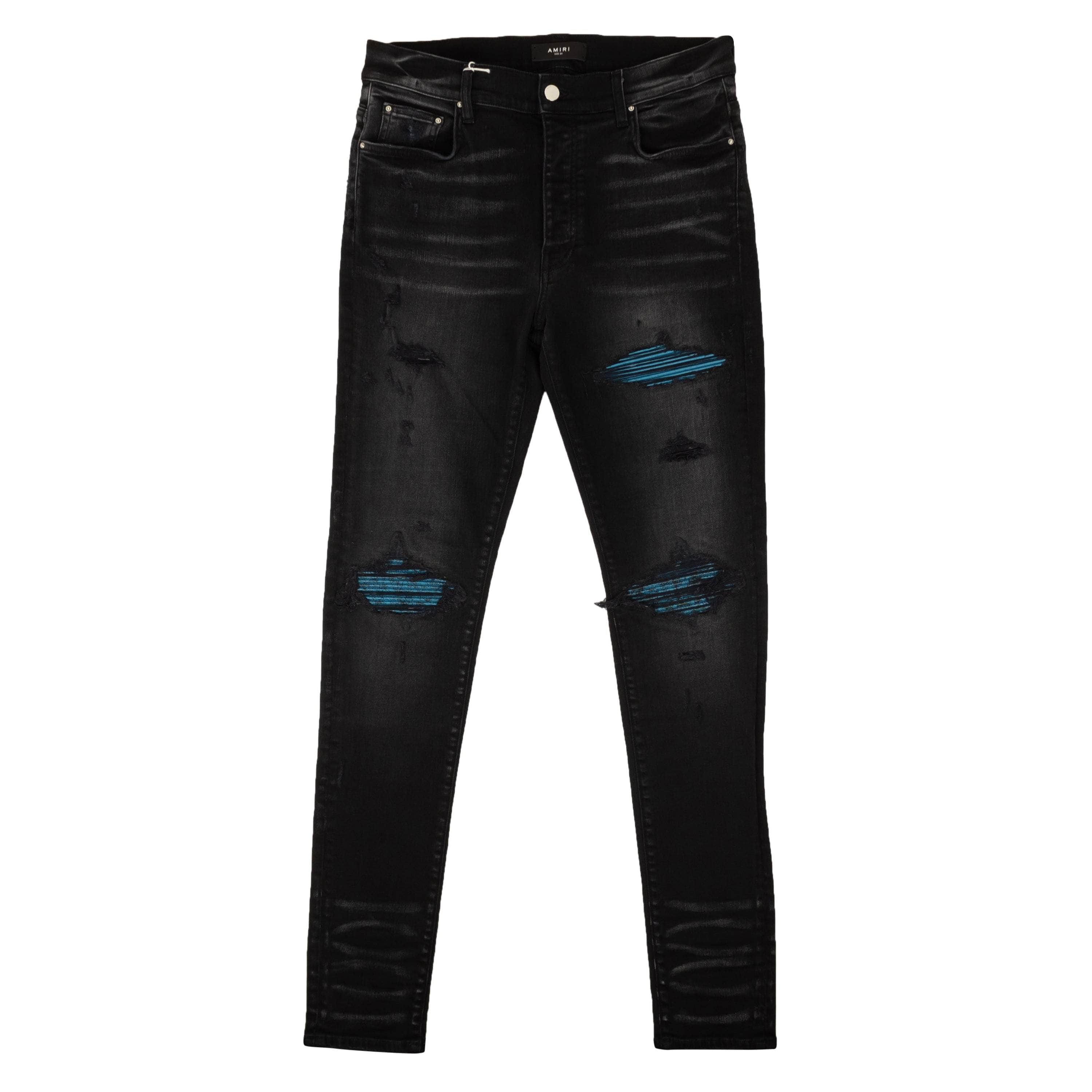 Amiri AMR-XJNS-0004/38 NWT Amiri MX1 CRACKED PAINT Aged Black Straight-Fit Jeans Size 38 $1090 AMR-XJNS-0004/38