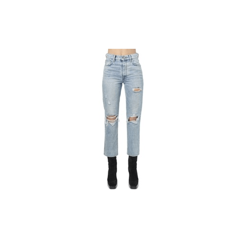 Amiri AMR-XJNS-0068/24 NWT AMIRI Blue Cropped Straight Thrasher Jeans Size 24 $890 AMR-XJNS-0068/24