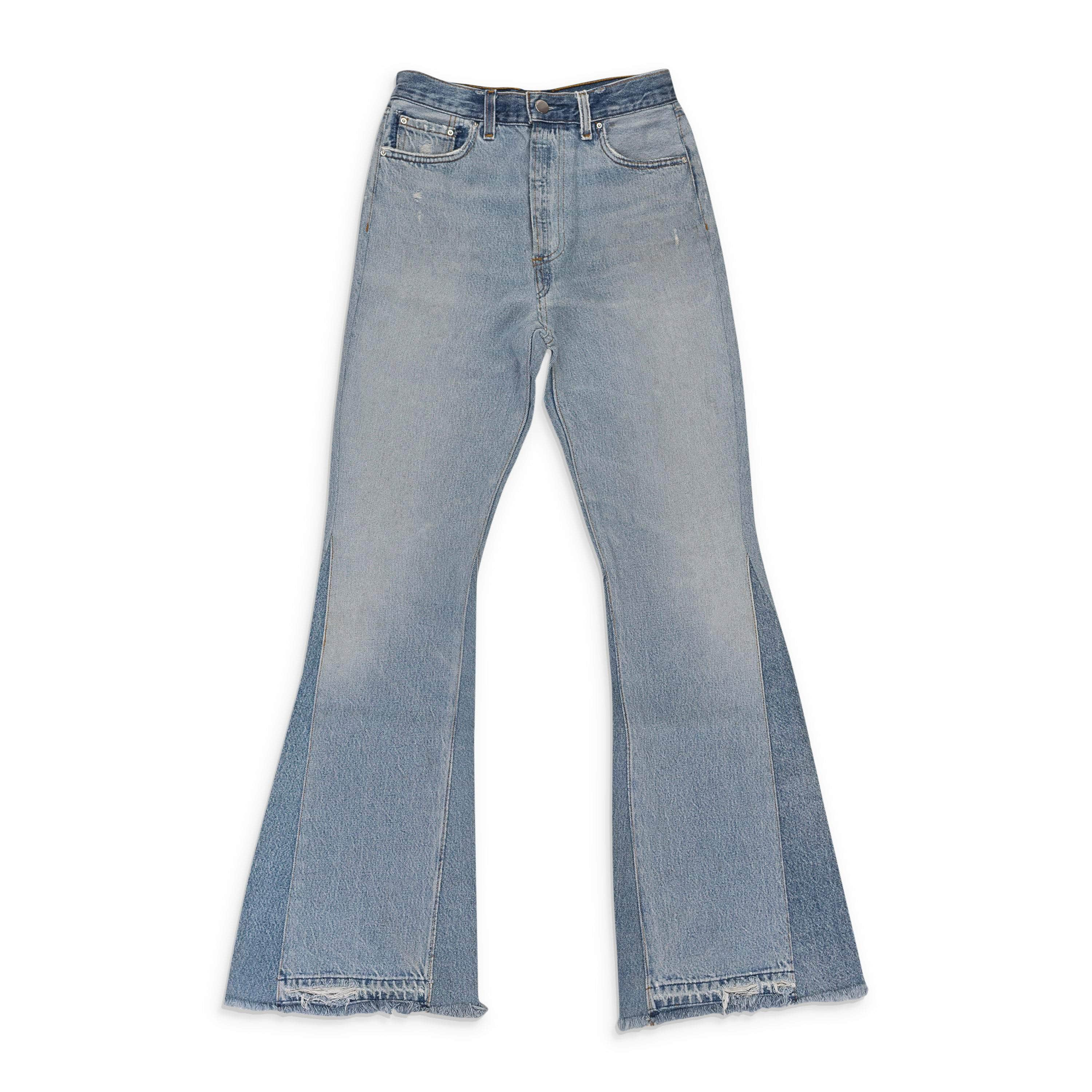 Amiri AMR-XJNS-0078/25 NWT Amiri Blue Reconstructed Flare Jean Stack Size 25 $1190 AMR-XJNS-0078/25