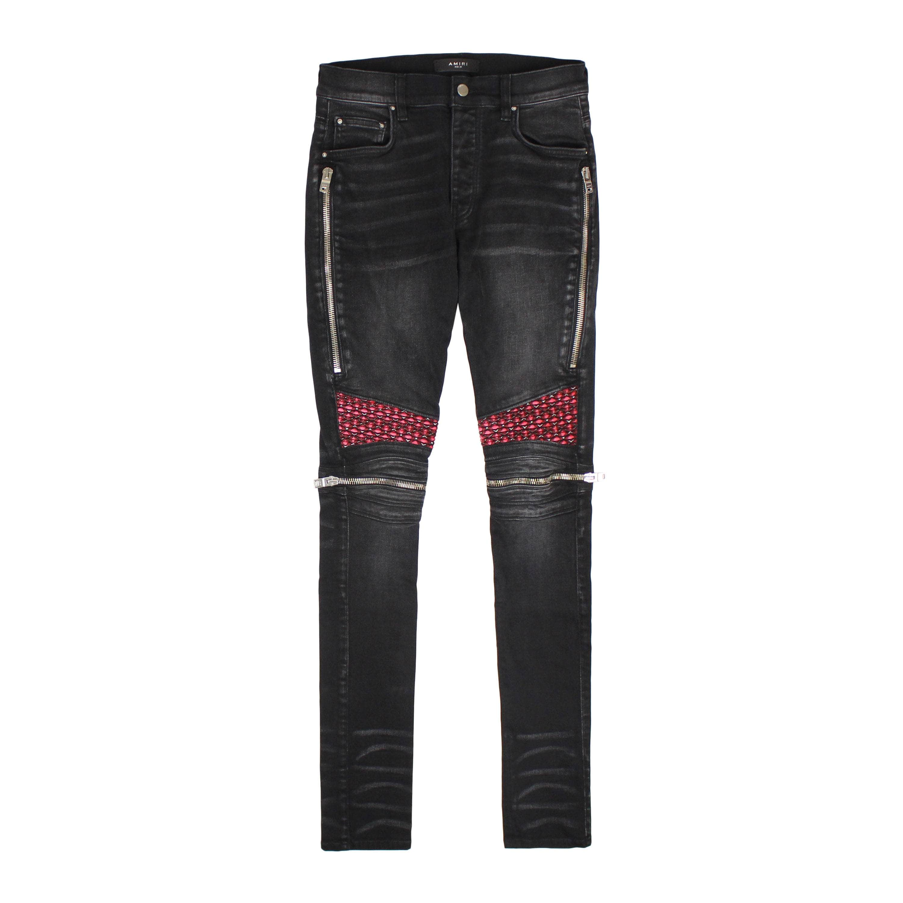 Amiri AMR-XJNS-0089/38 NWT Amiri VELVET PJ MX2 JEAN Aged Black Straight-Fit Jeans Size 38 $1190 AMR-XJNS-0089/38