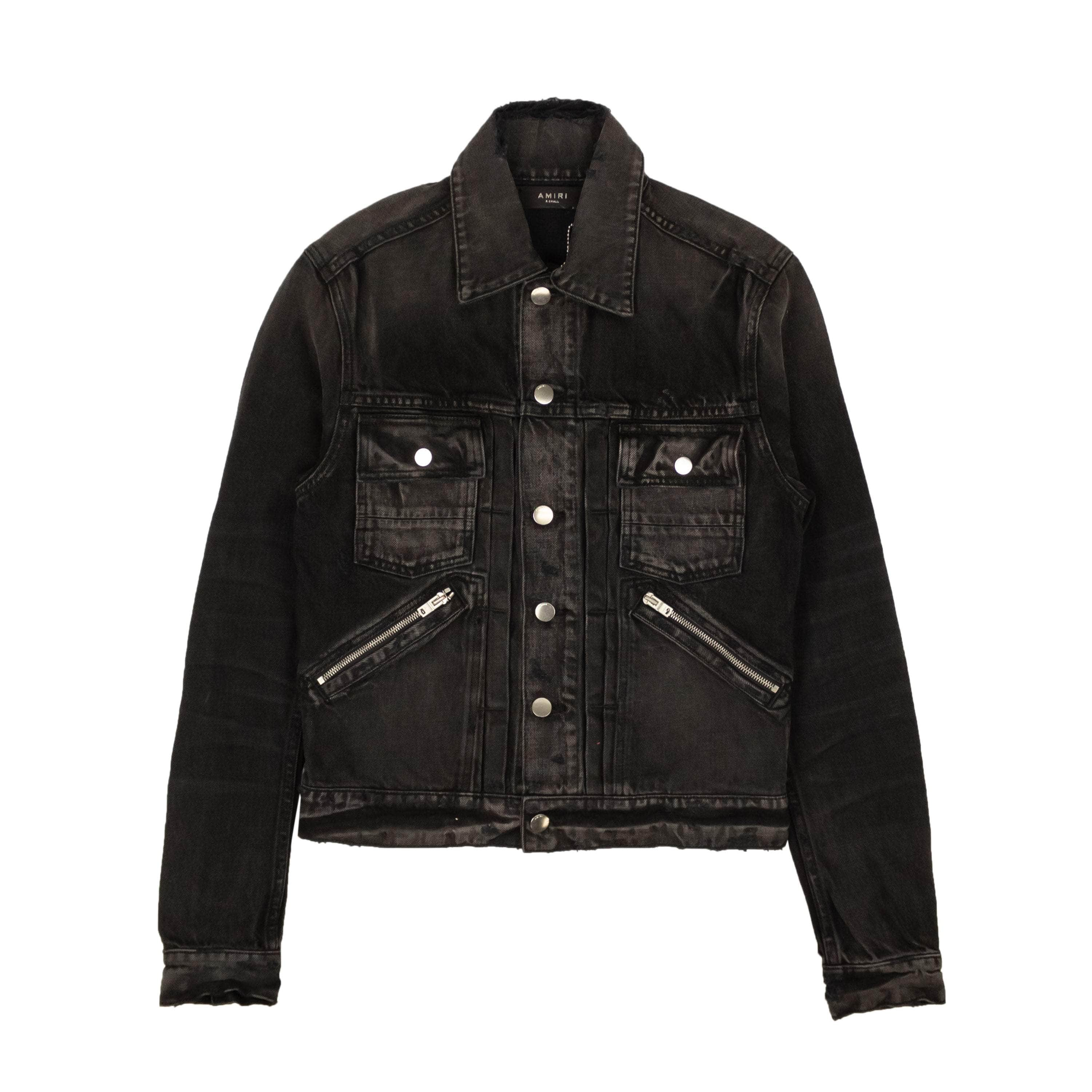 Amiri AMR-XOTW-0003/M NWT Amiri CHEMIST TRUCKER JACKET Aged Black Denim Jackets Size M $2490 AMR-XOTW-0003/M