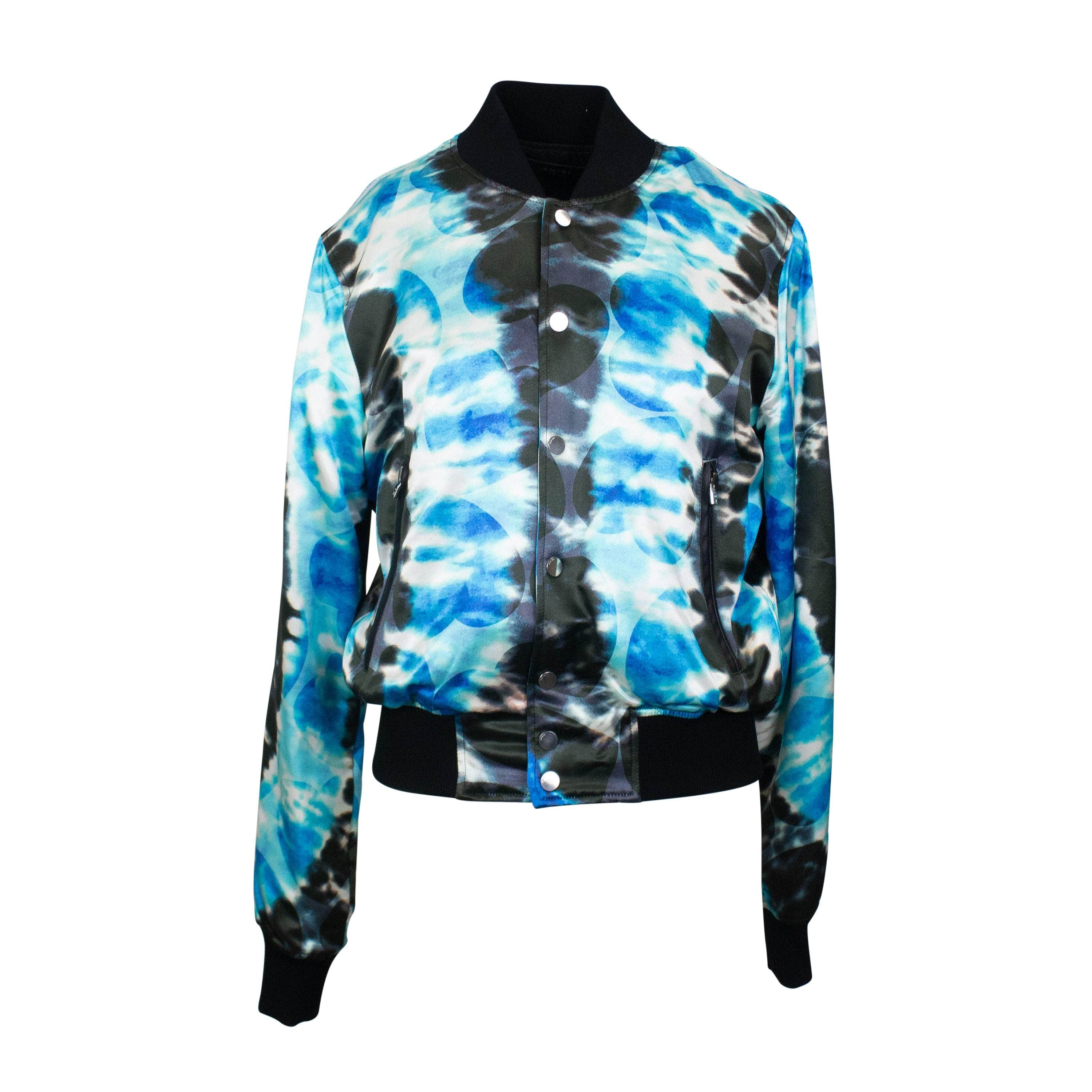 Amiri AMR-XOTW-0051/M AMR-XOTW-0051/M S0M04112PL_BHT Blue Amiri Hearts Tie Dye Bomber Size M AMR-XOTW-0051/M